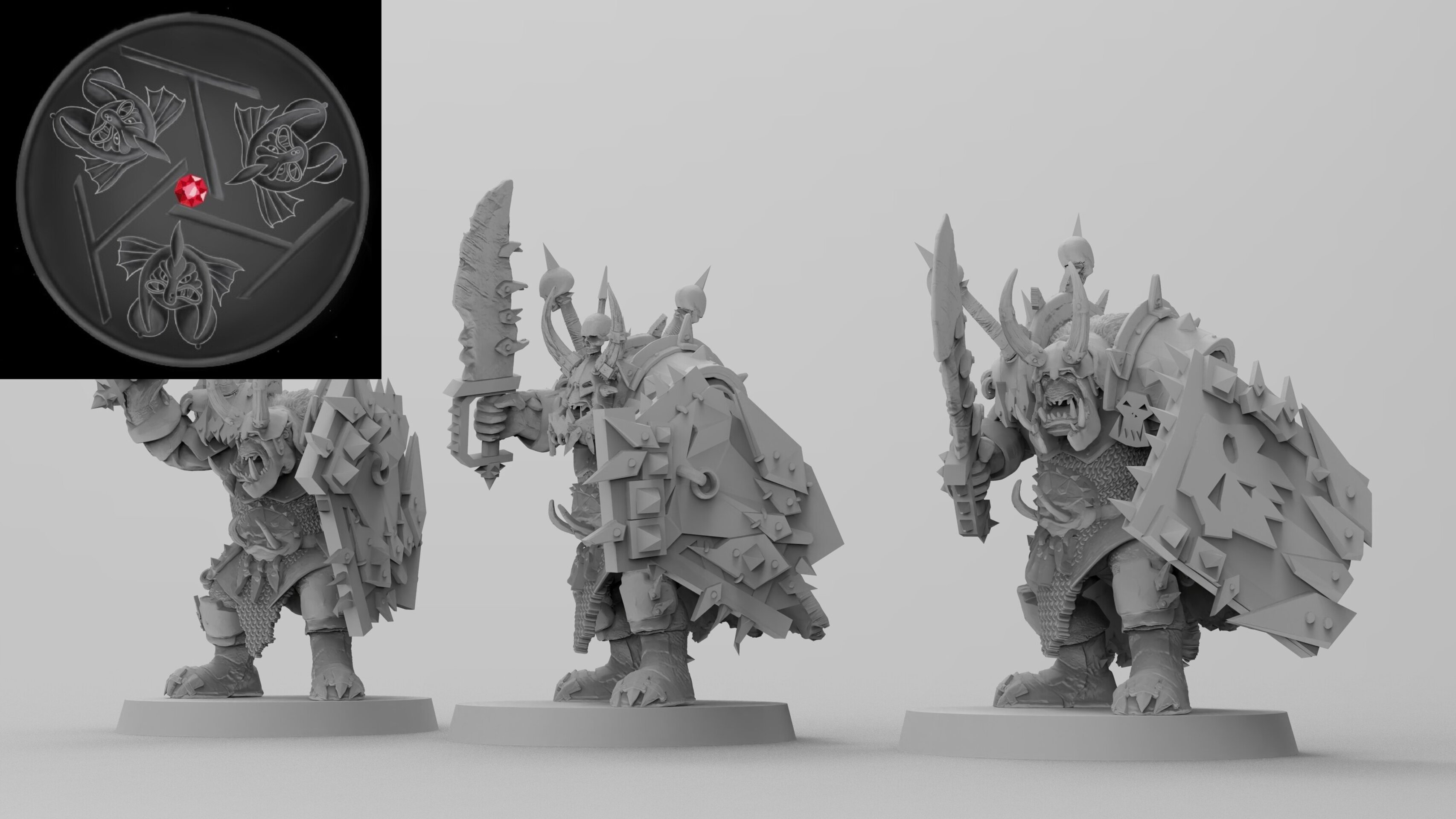Orc Hero on foot (emang) orcs & goblins - wargames - resin miniatures - 28 mm - 2