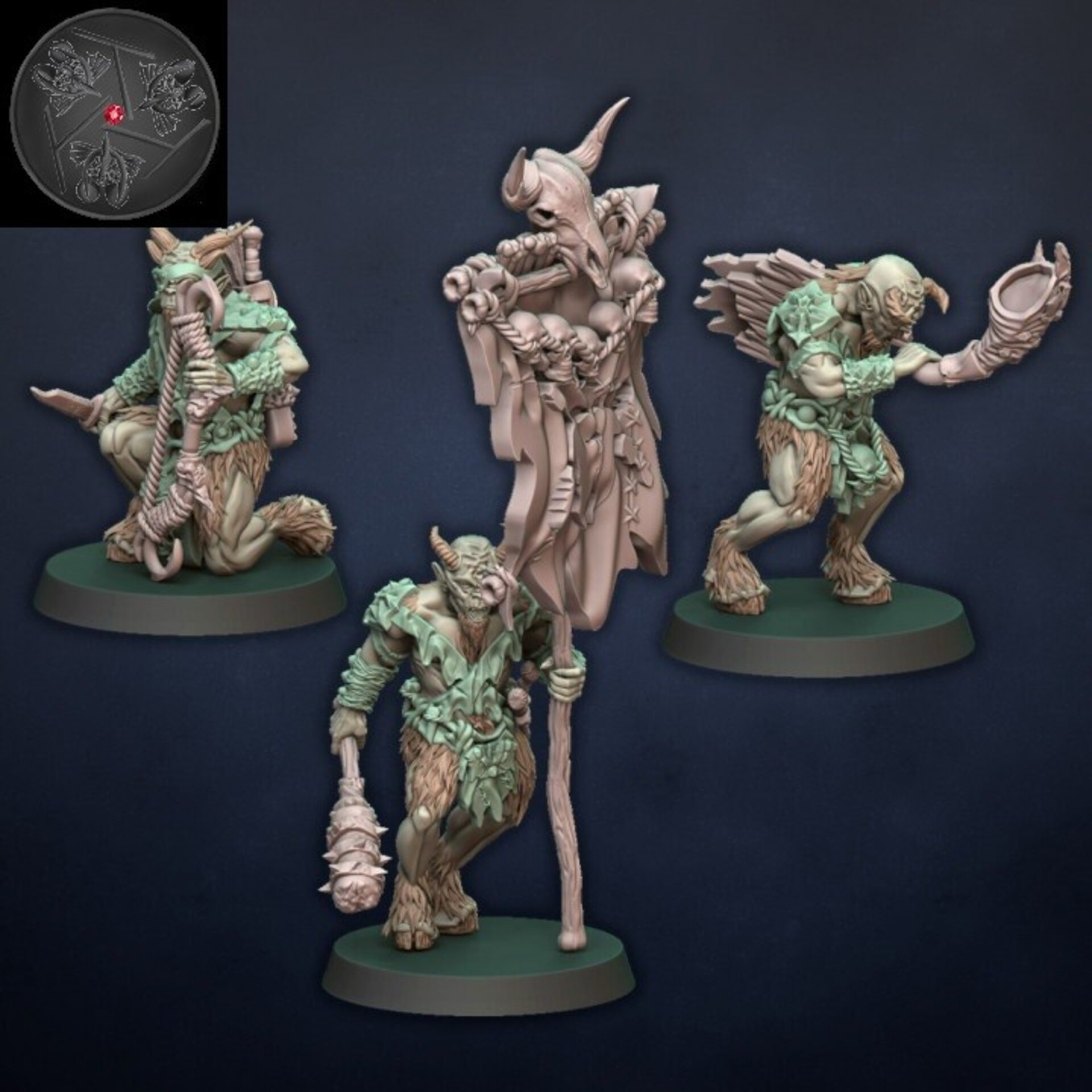 Ungors (dragons lake) beastmen - wargames - resin miniatures - 28 mm - 3