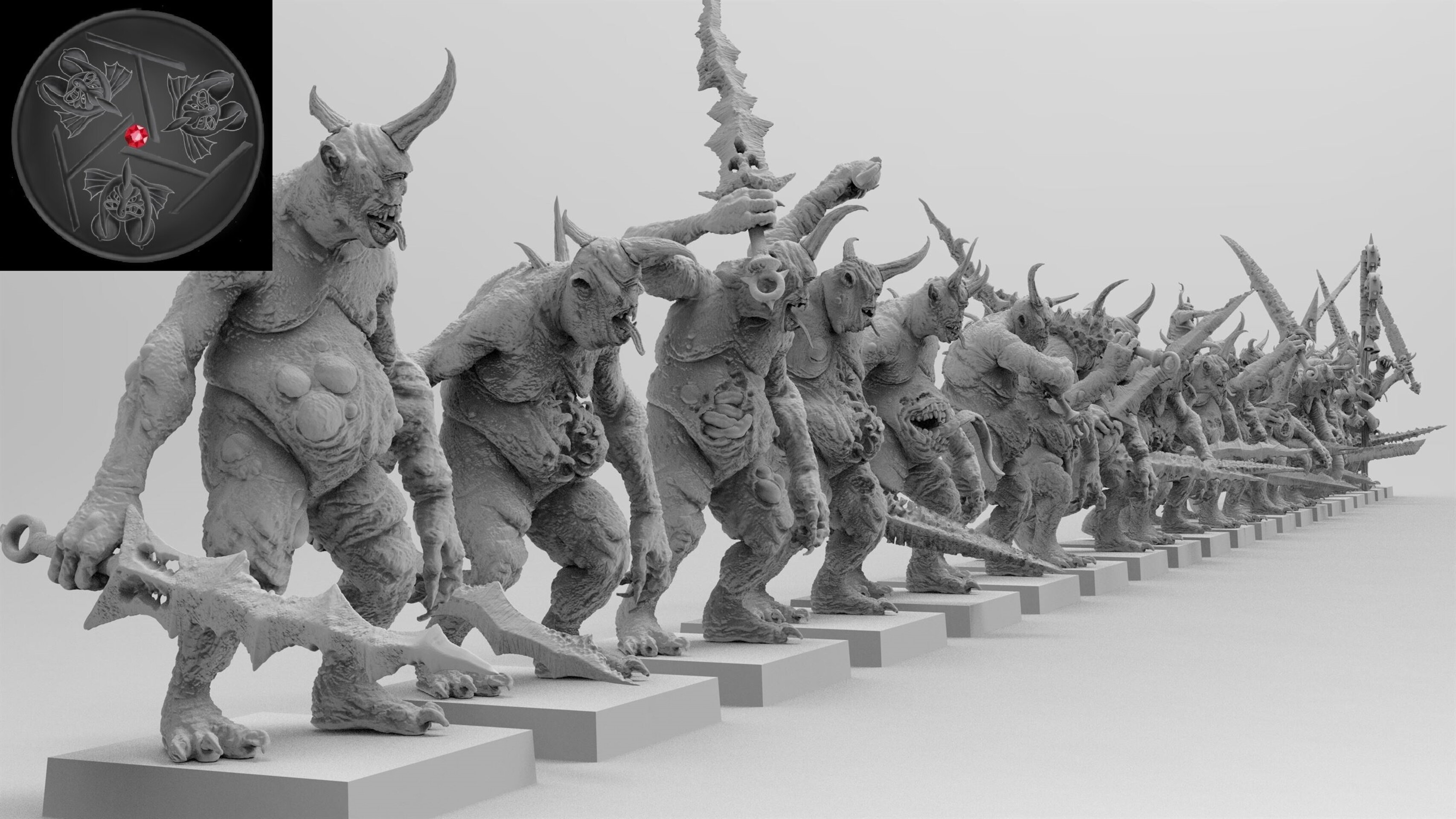 Plaguebearers (emang) chaos daemons - wargames - resin miniatures - 28 mm - 5