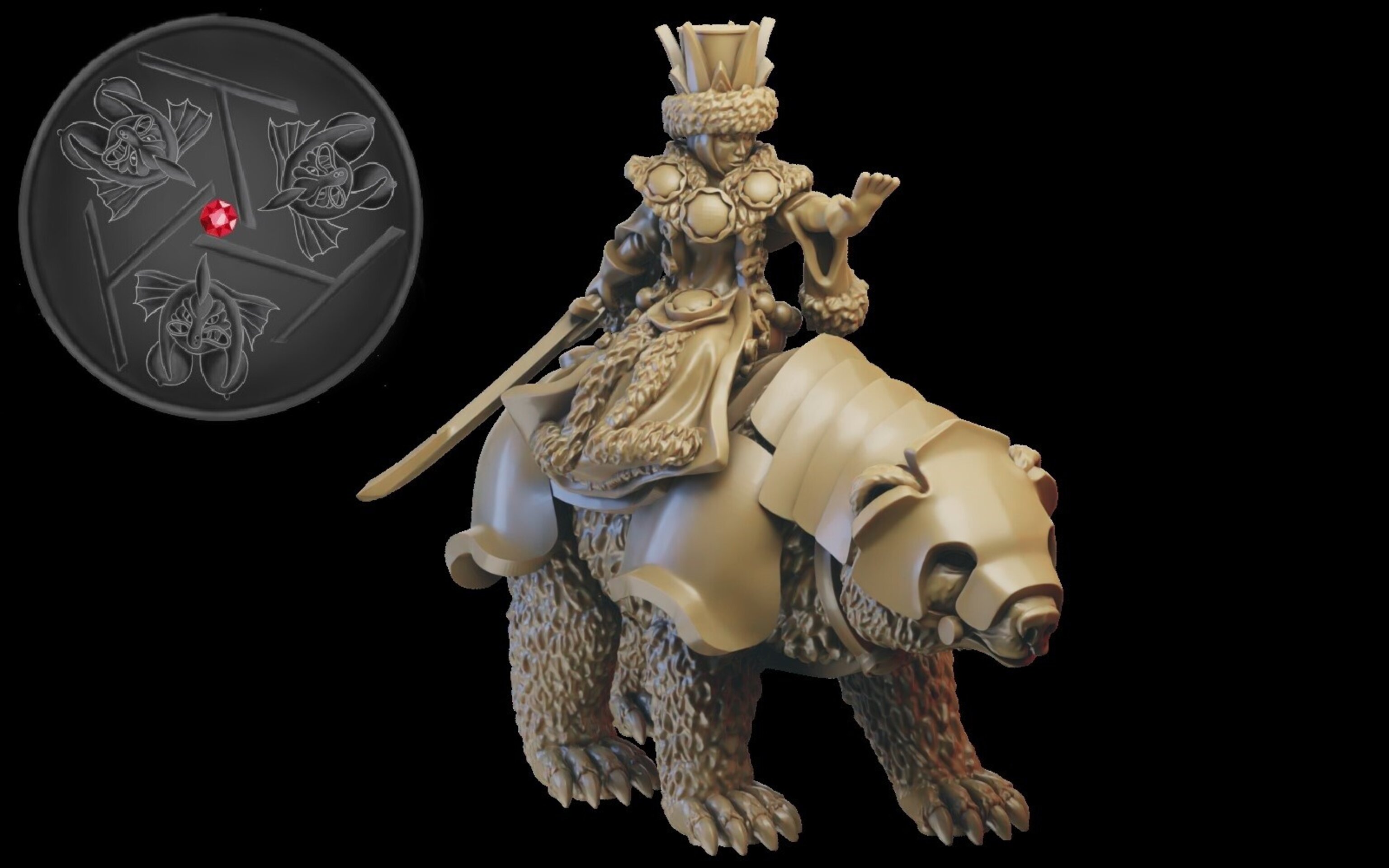 Tzarina Character (ilhadiel) kislev - wargames - resin miniatures - 28 mm - 1