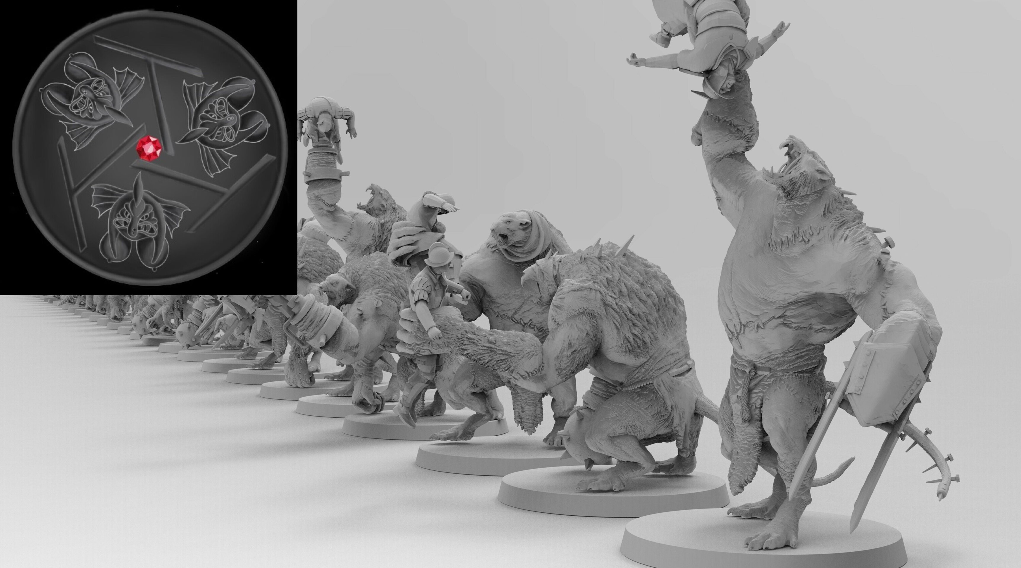 Rat Ogres (emang) skavens - wargames - resin miniatures - 28 mm - 4