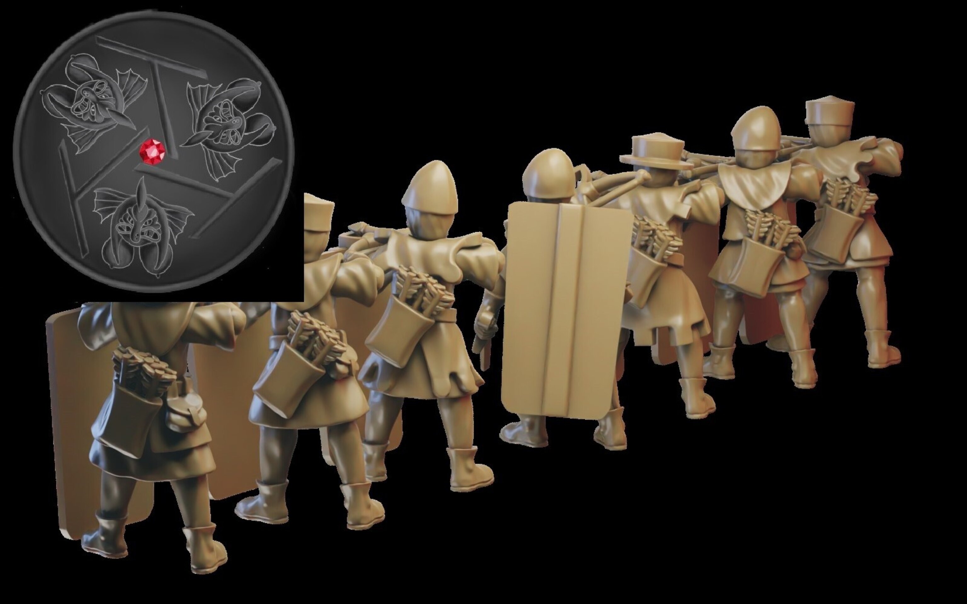 Arblastiers (ilhadiel) bretonnia - wargames - resin miniatures - 28 mm - 2