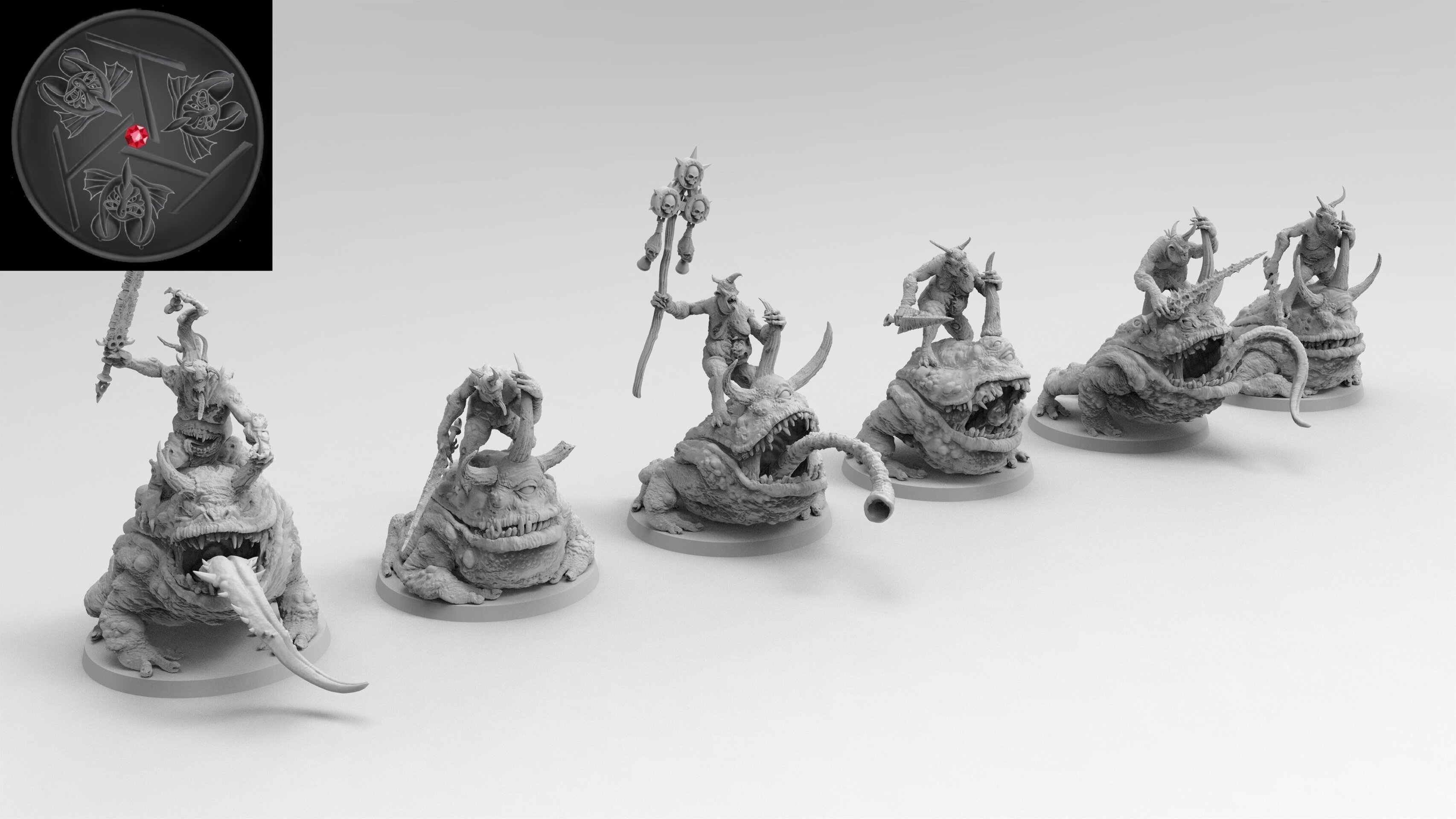 Plague Toads (emang) chaos daemons - wargames - resin miniatures - 28 mm - 1