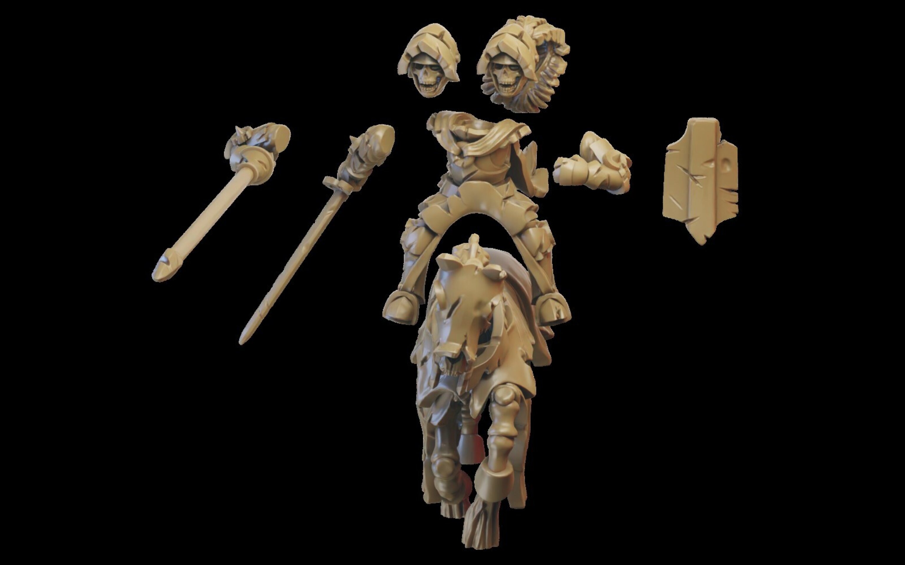 Wight King on horse (ilhadiel) vampire counts - resin miniatures - 28 mm - 4