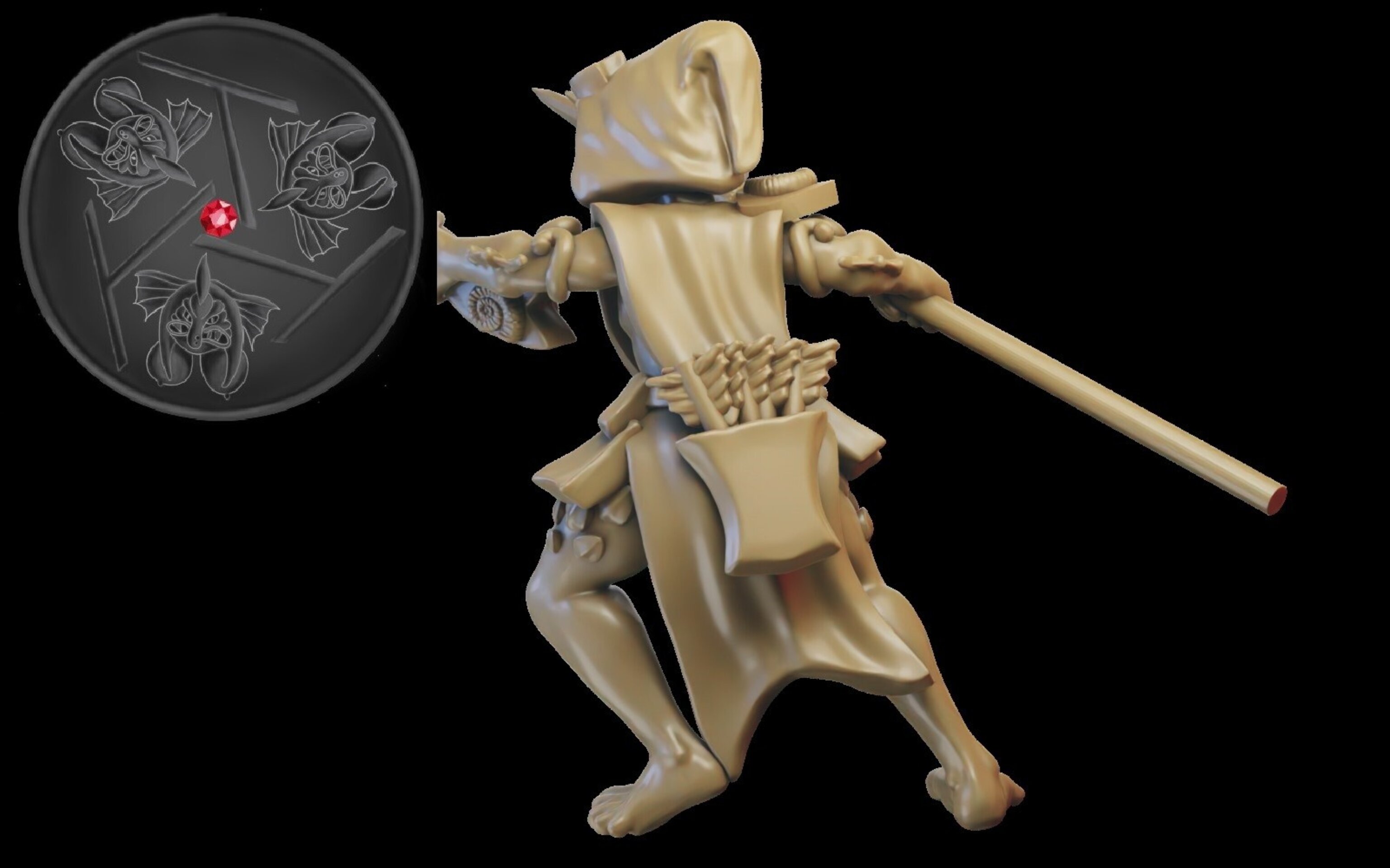 Hero on foot (ilhadiel) naiads - wargames - resin miniatures - 28 mm - 2