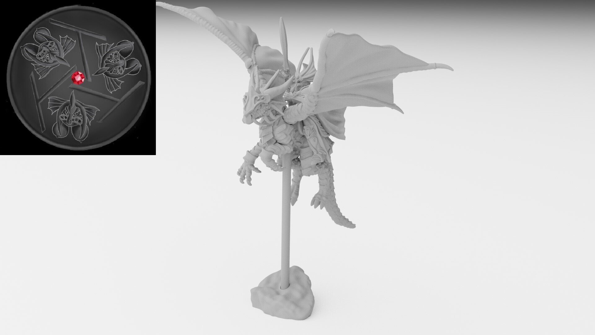 Hero on dragon (ilhadiel) high elves - wargames - resin miniatures - 28 mm - 2