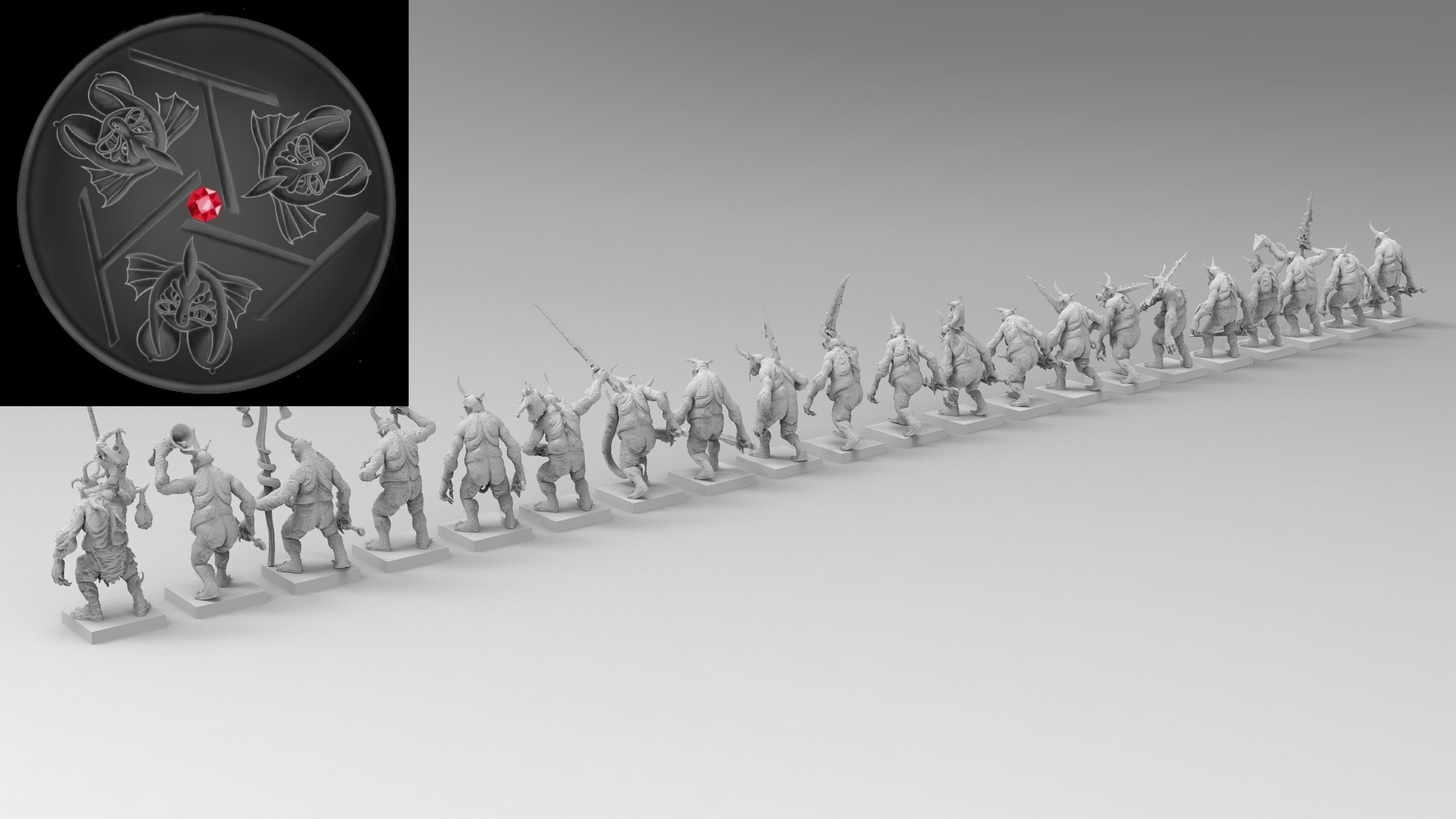 Plaguebearers (emang) chaos daemons - wargames - resin miniatures - 28 mm - 3