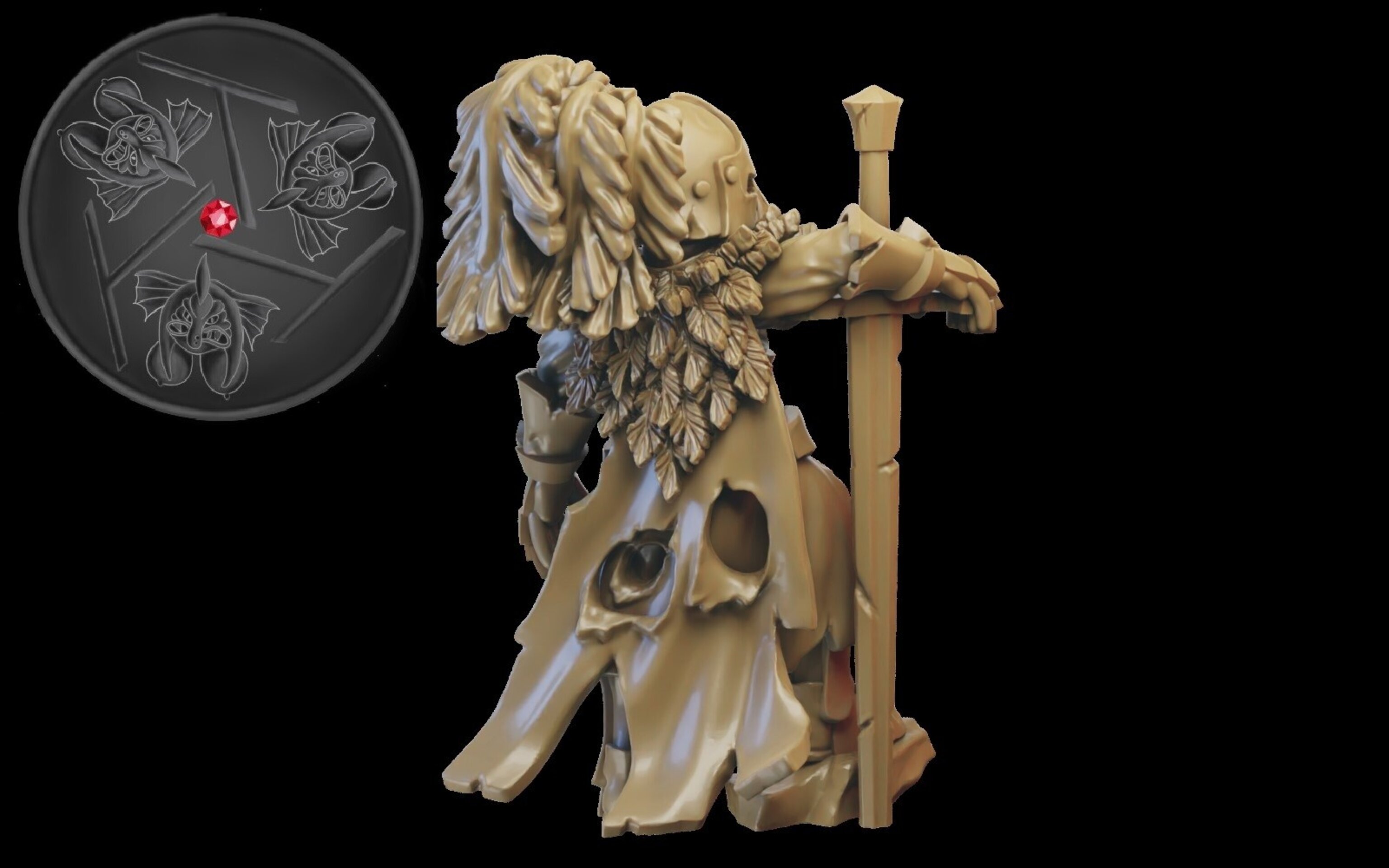 Wight King on foot (ilhadiel) vampire counts - wargames - resin miniatures 28 mm - 4