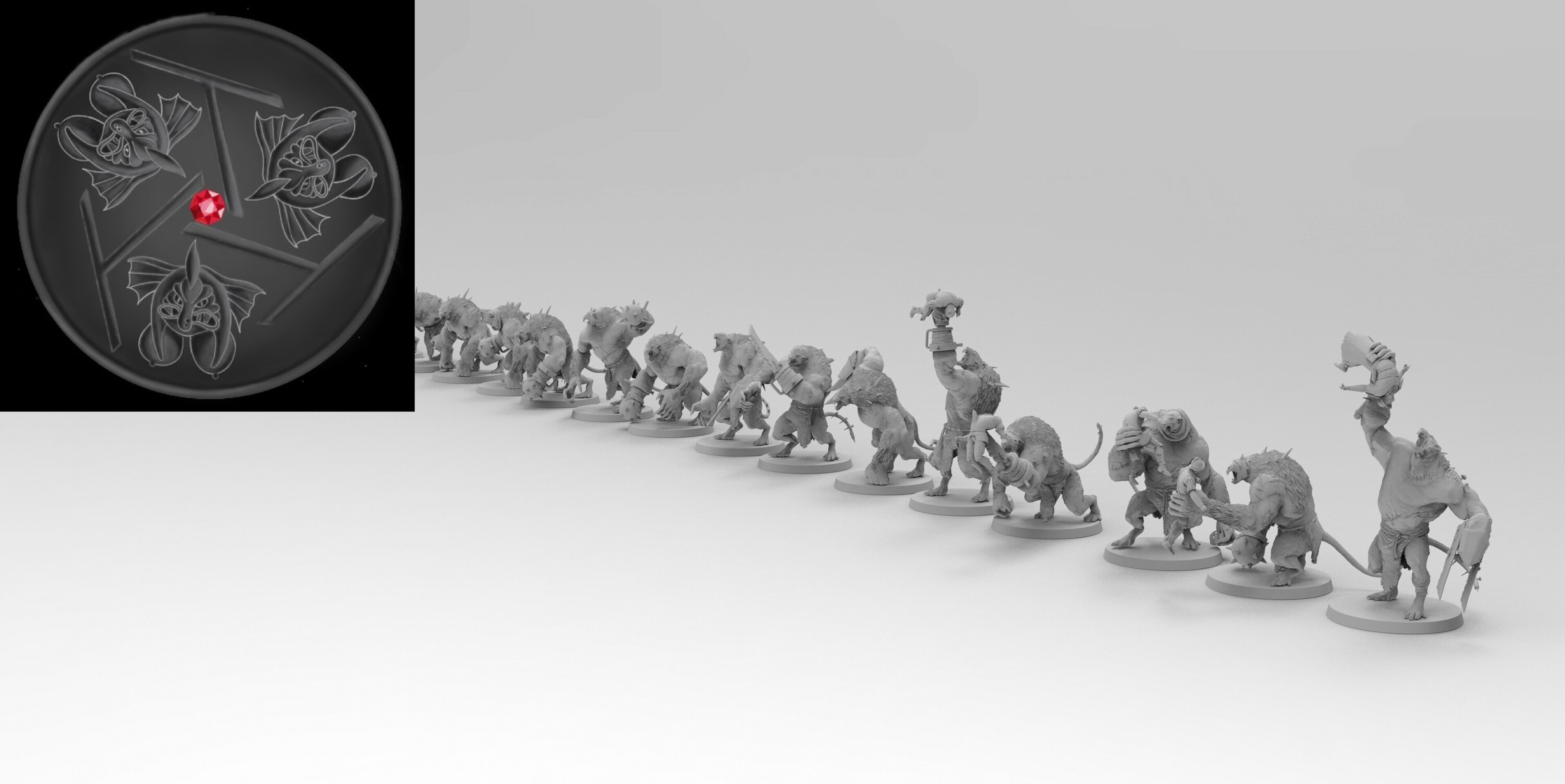 Rat Ogres (emang) skavens - wargames - resin miniatures - 28 mm - 2