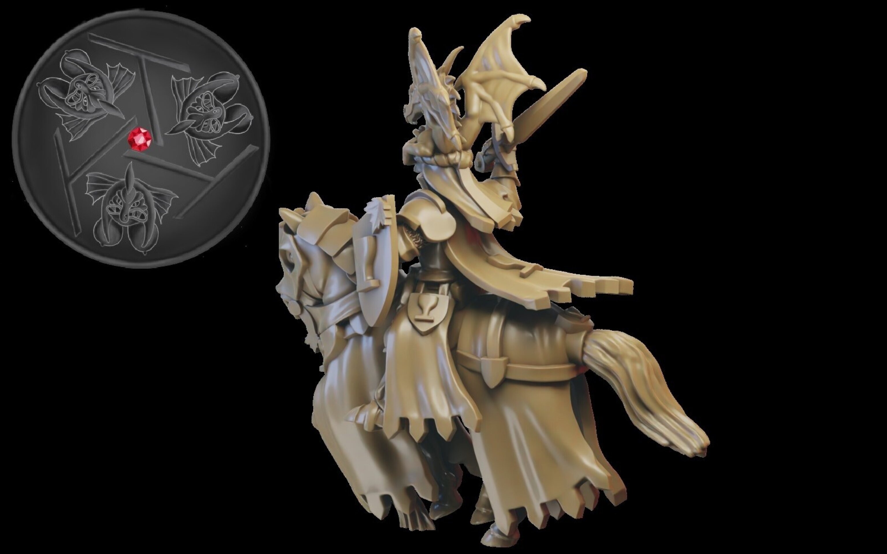 Hero on horse (ilhadiel) bretonnia - wargames - resin miniatures - 28 mm - 4