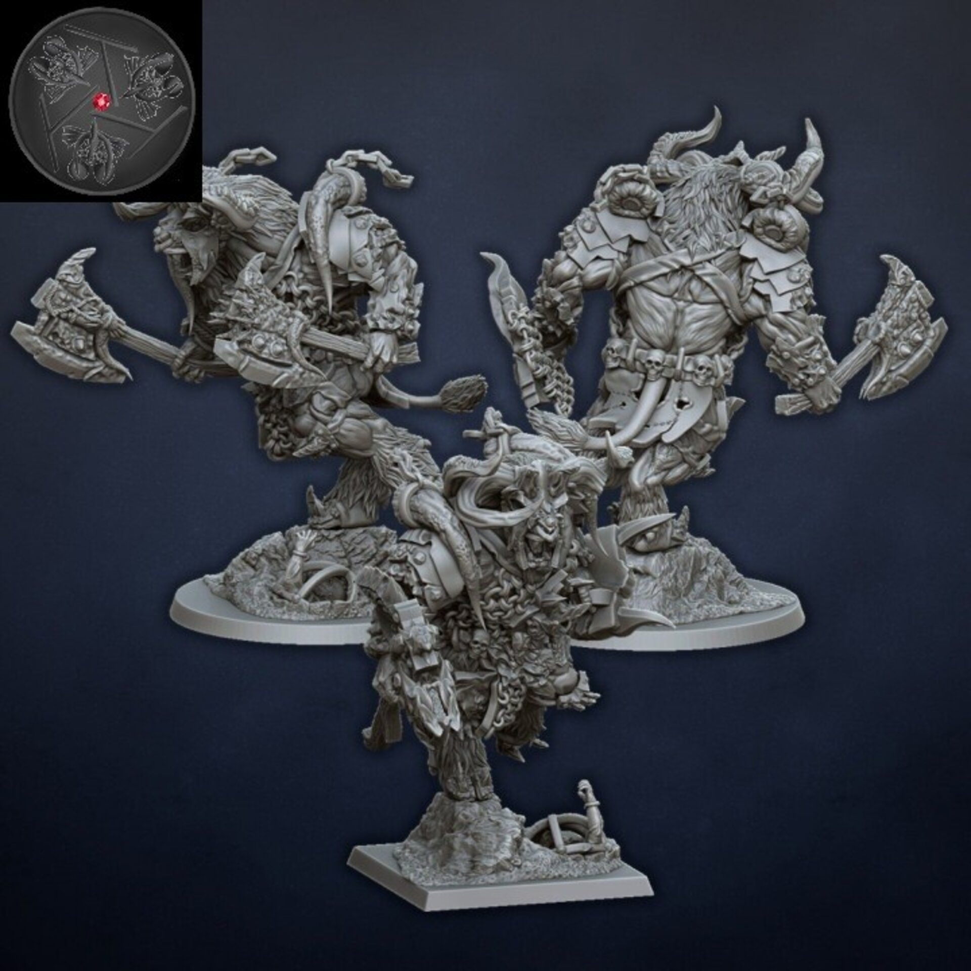 Doombull (dragons lake) beastmen - wargames - resin miniatures - 28 mm - 5