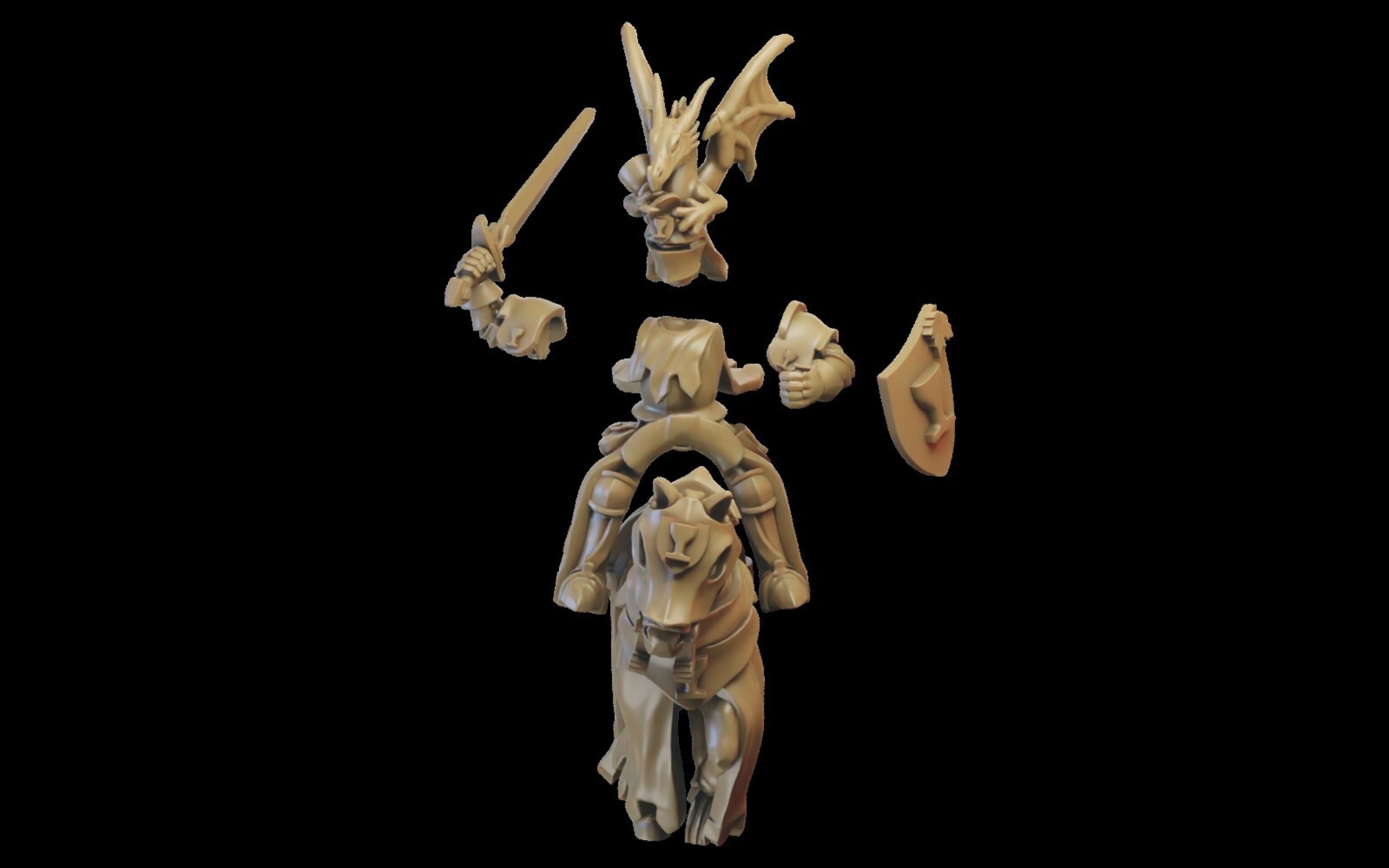 Hero on horse (ilhadiel) bretonnia - wargames - resin miniatures - 28 mm - 6