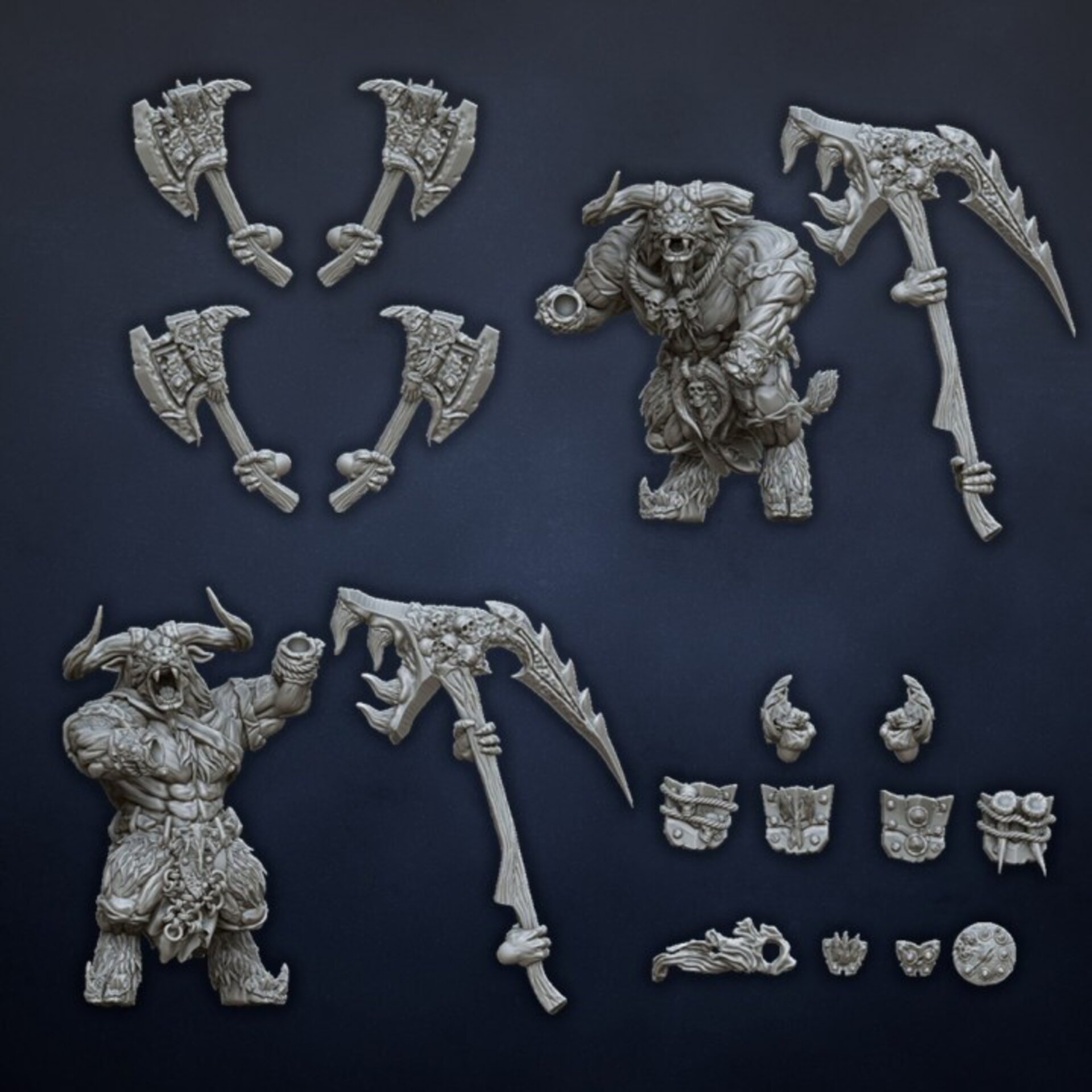Bullgors  (dragons lake) beastmen - wargames - resin miniatures - 28 mm - 8