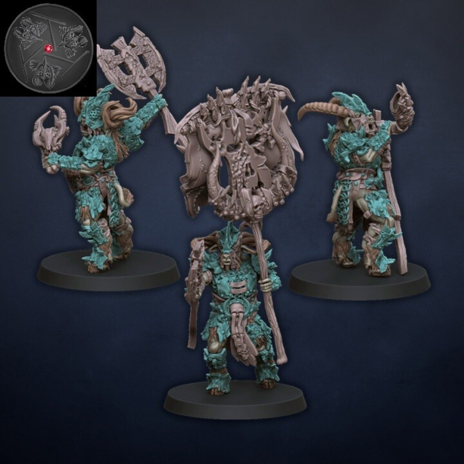 Bestigors (dragons lake) beastmen - wargames - resin miniatures - 28 mm - 2