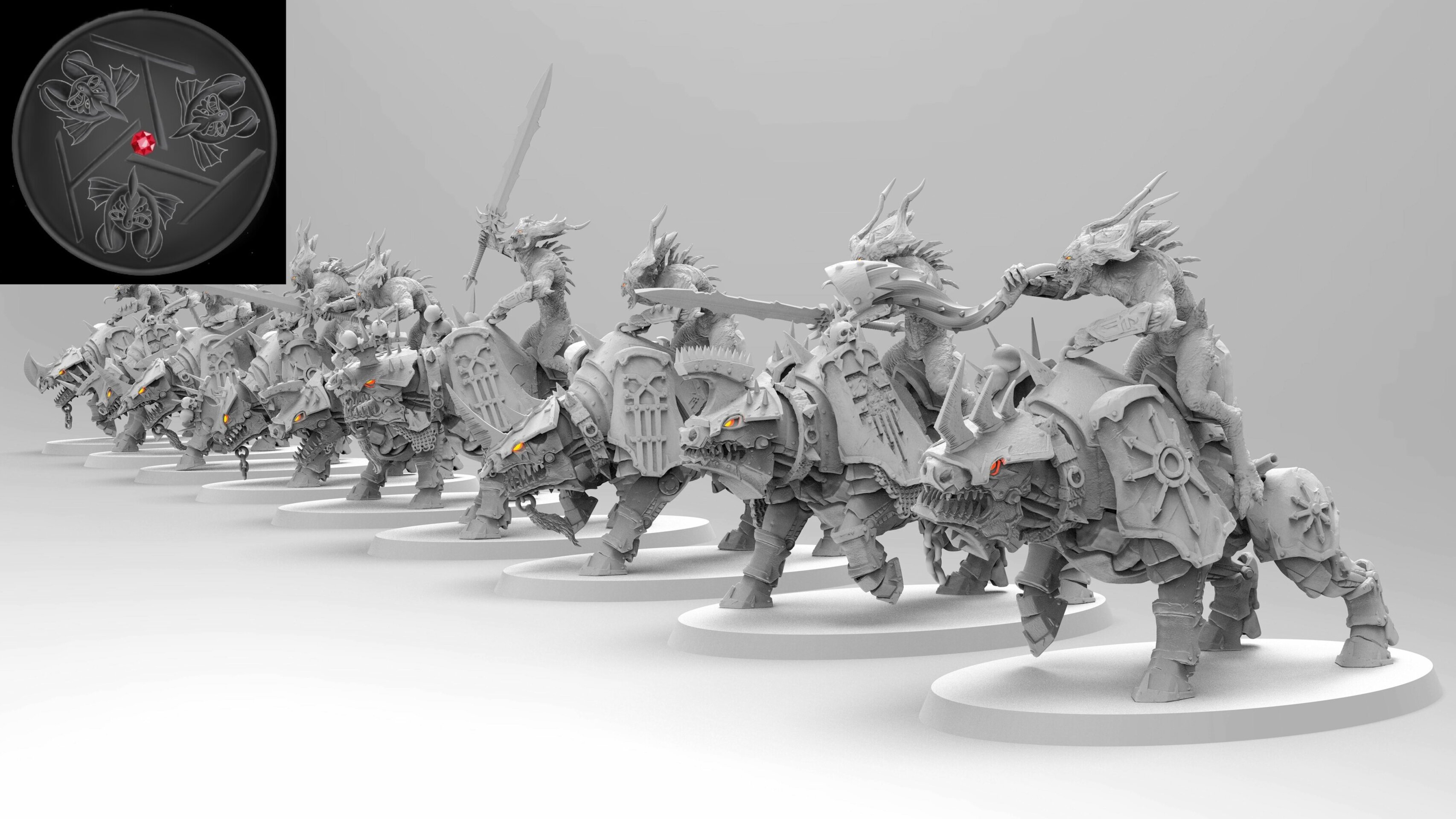 Bloodcrushers  (emang) chaos daemons - wargames - resin miniatures - 28 mm - 2