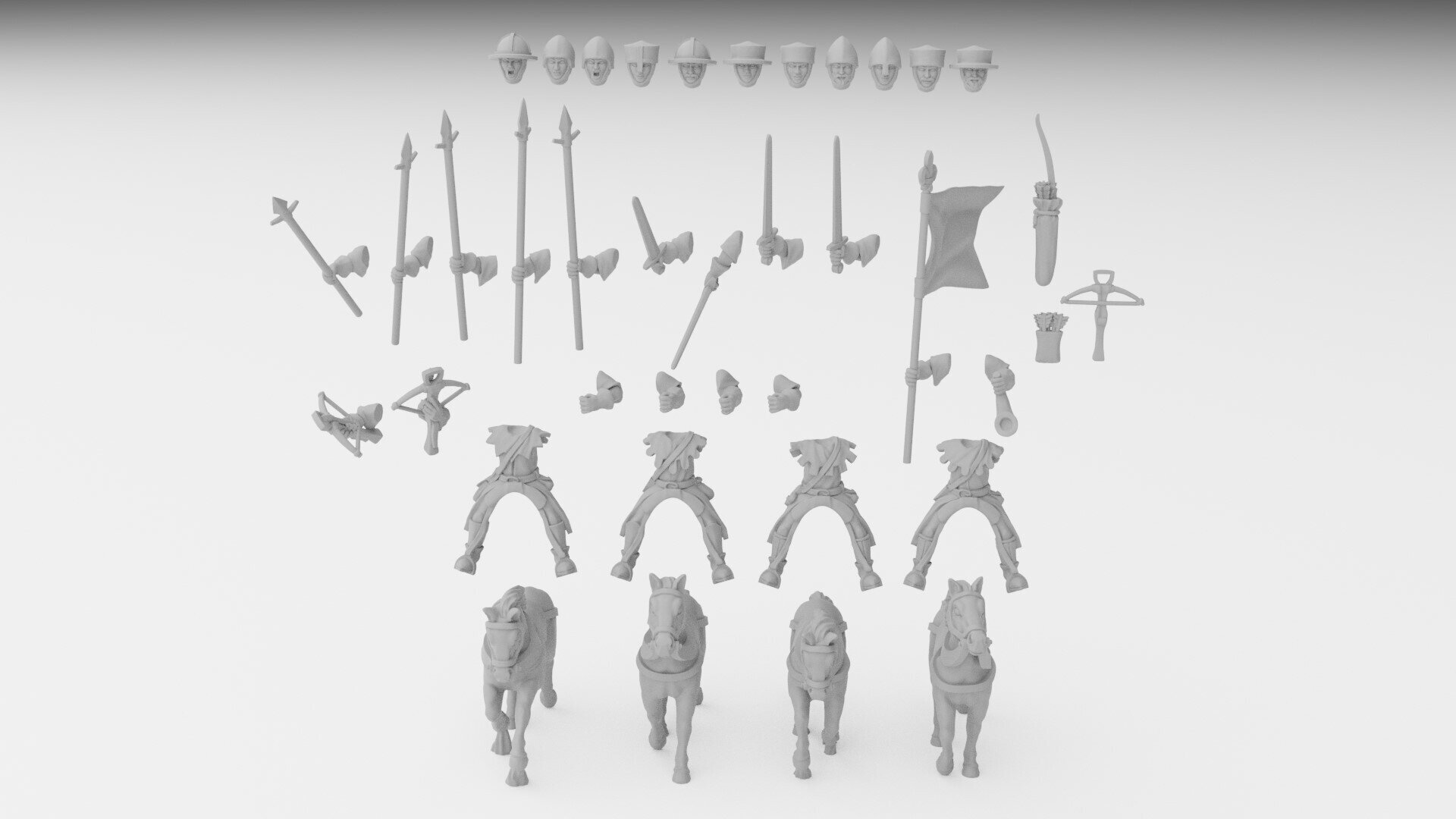 Yeomen (ilhadiel) bretonnia - wargames - resin miniatures - 28 mm - 3