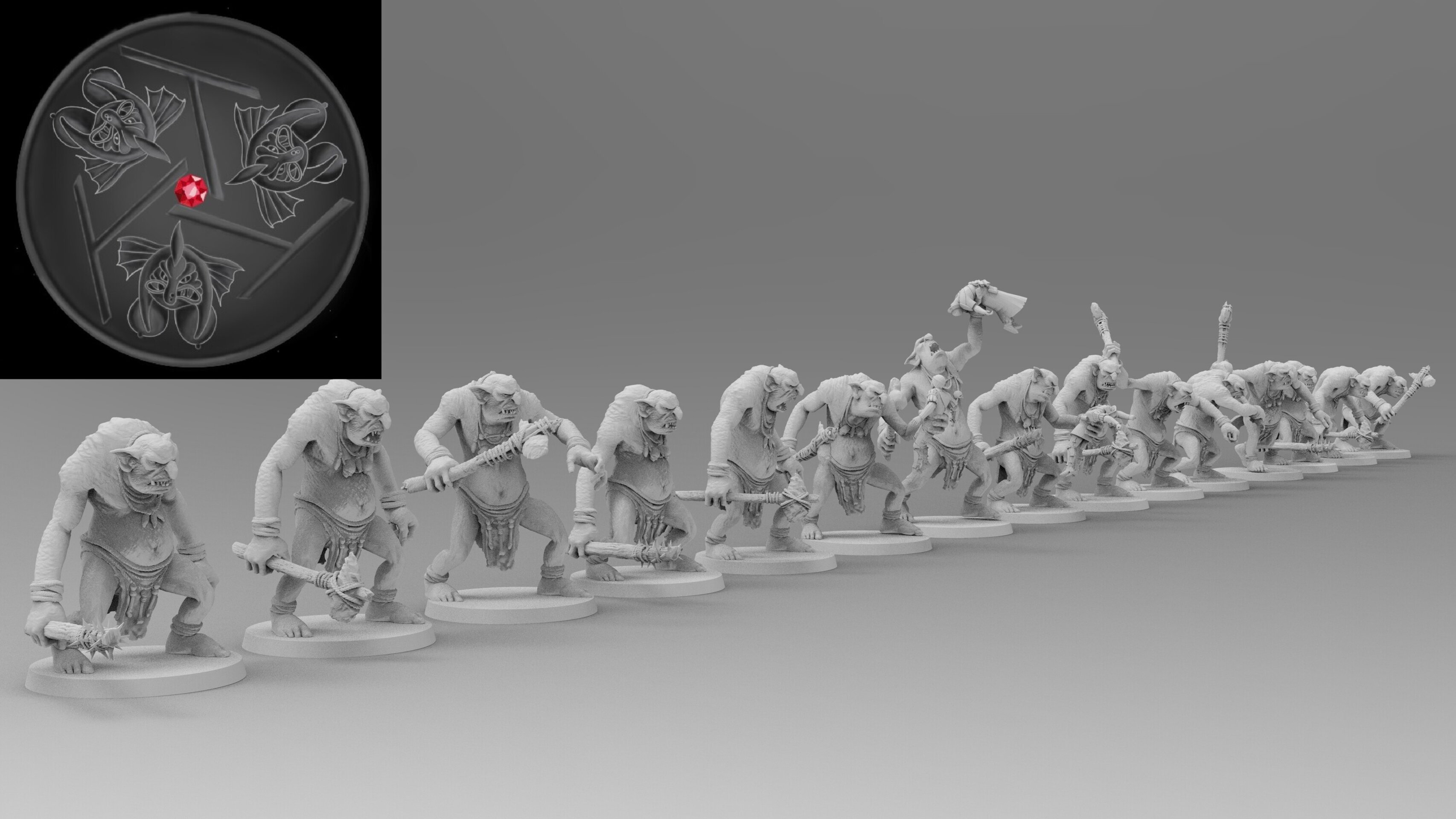 Stone Trolls (emang) orcs & goblins - wargames - resin miniatures - 28 mm - 2
