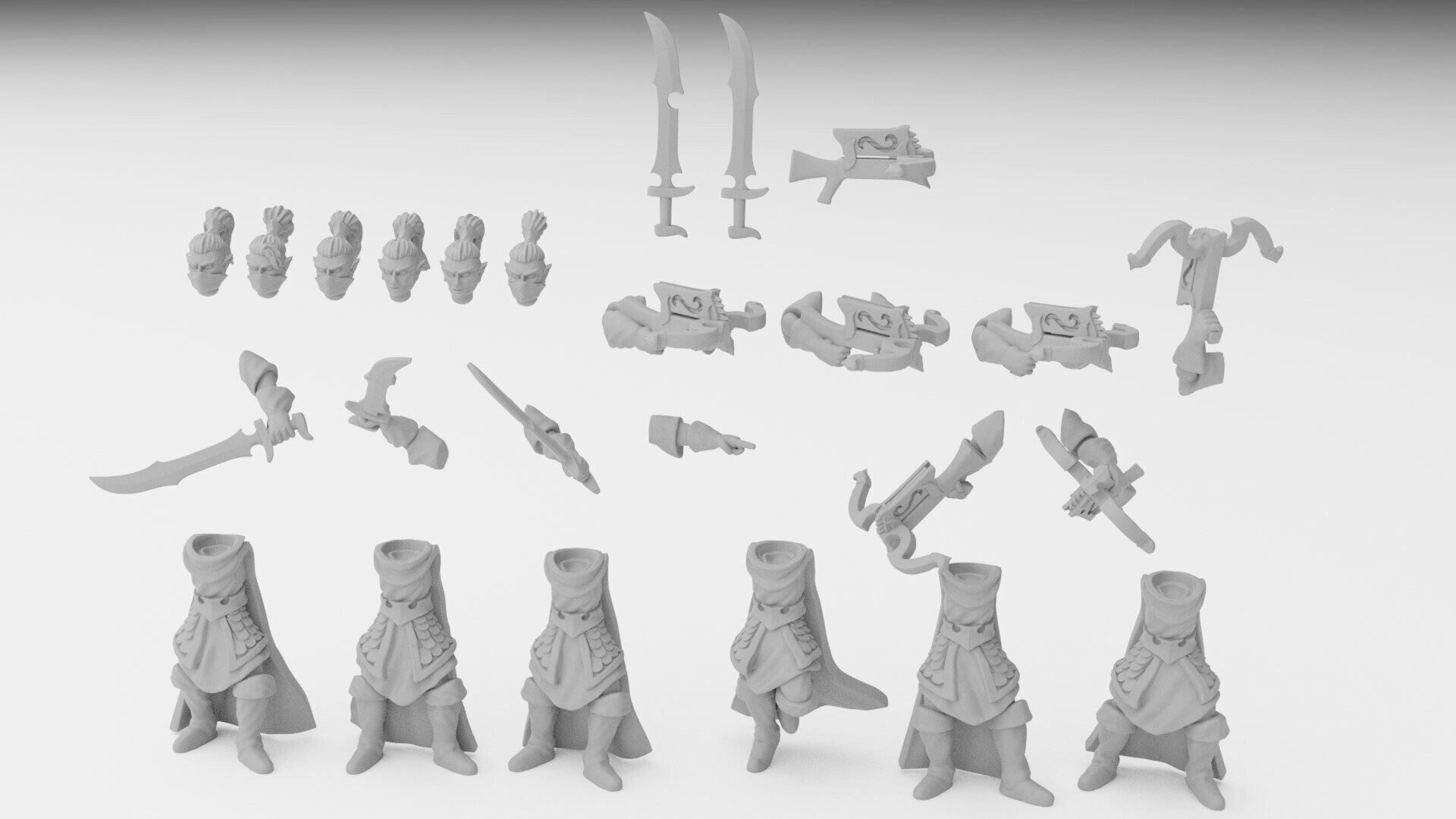 Shades (ilhadiel) dark elves - wargames - resin miniatures - 28 mm - 3