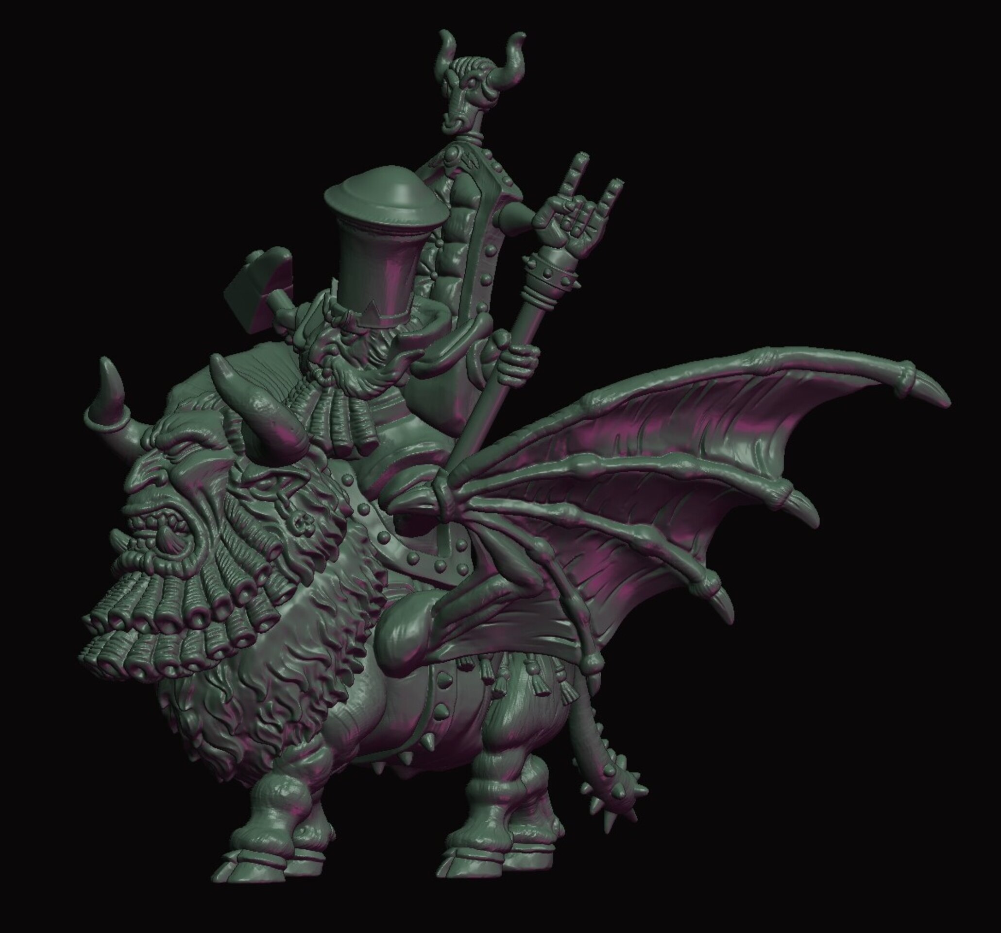 Sorcerer Prophet on Lammasu (fabelzel) chaos dwarfs oldhammer - 28 mm - 8