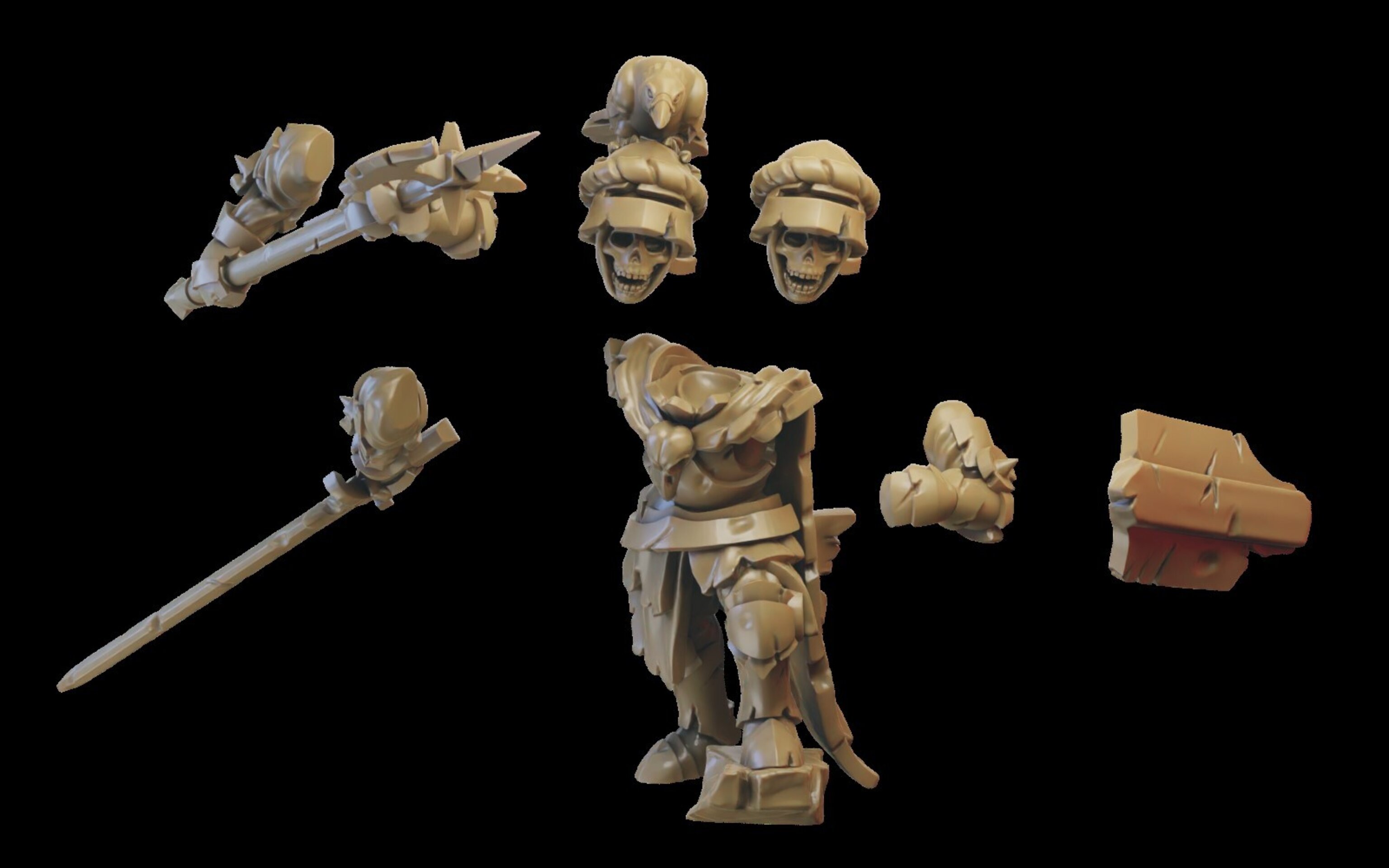 Wight King on foot (ilhadiel) vampire counts - wargames - resin miniatures 28 mm - 7