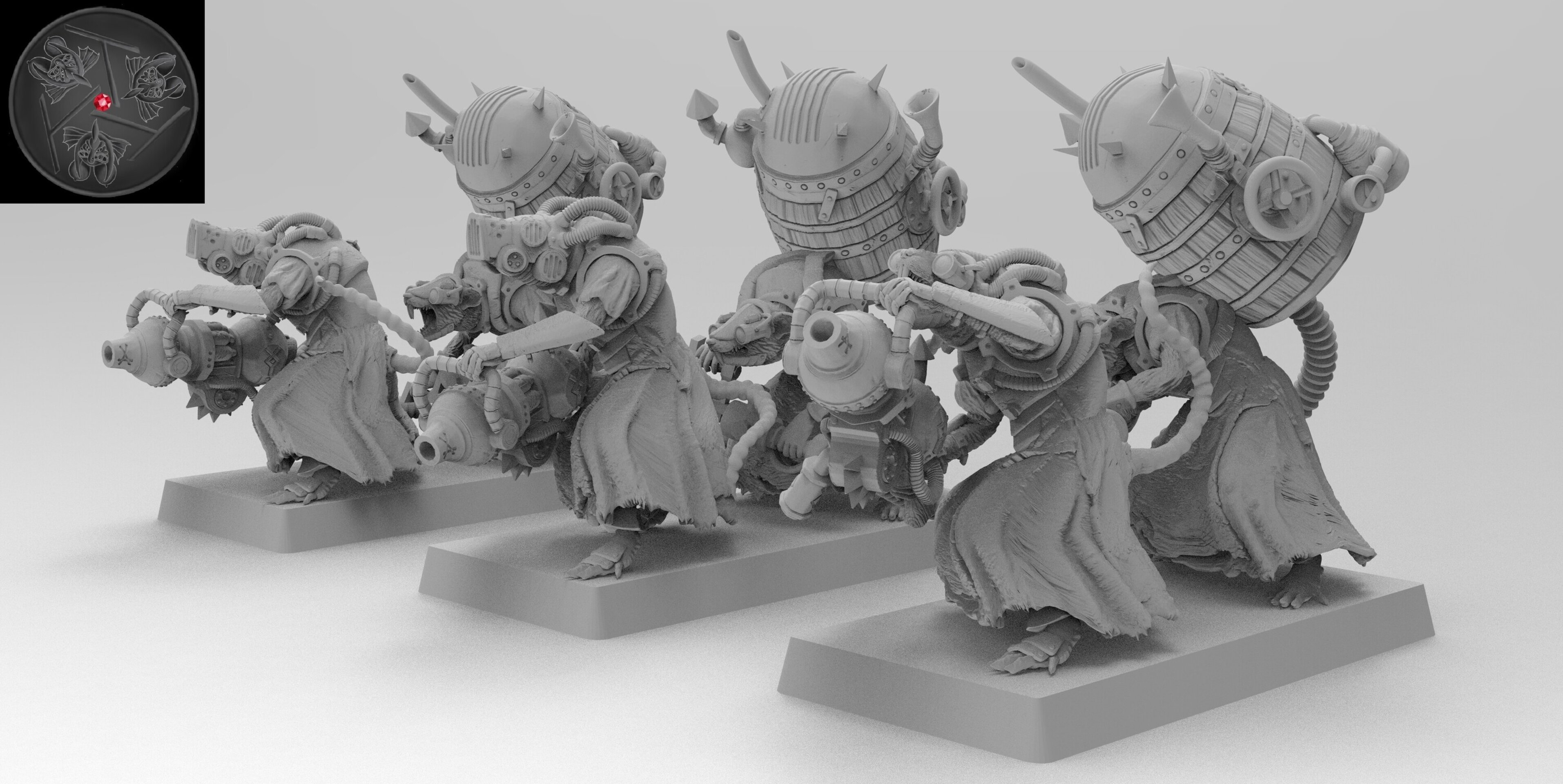 Warpfire Throwers (emang) skavens - wargames - resin miniatures - 28 mm - 2