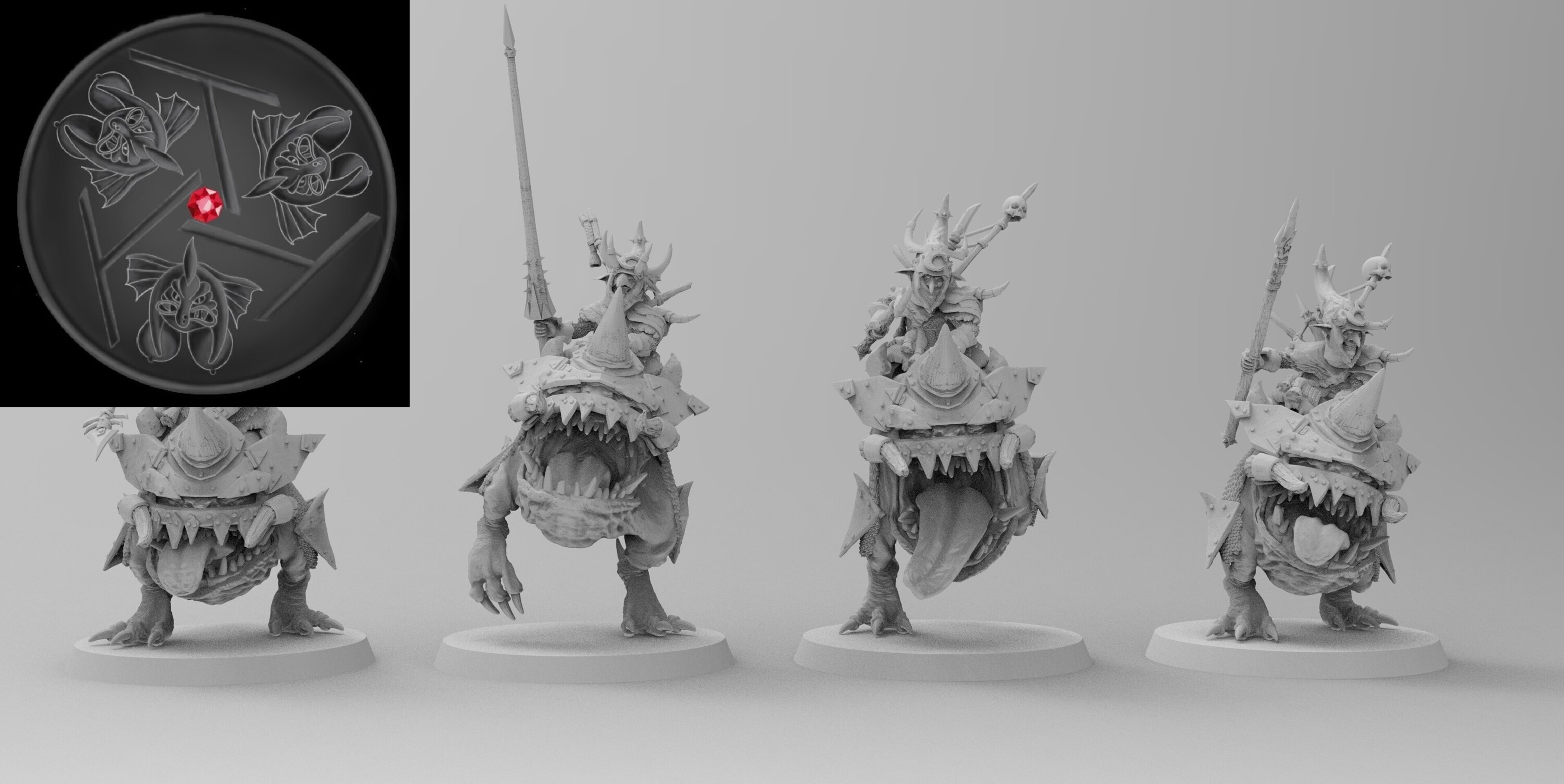 Night Goblin Hero on squig (emang) orcs & goblins - wargames - resin miniatures - 28 mm - 3