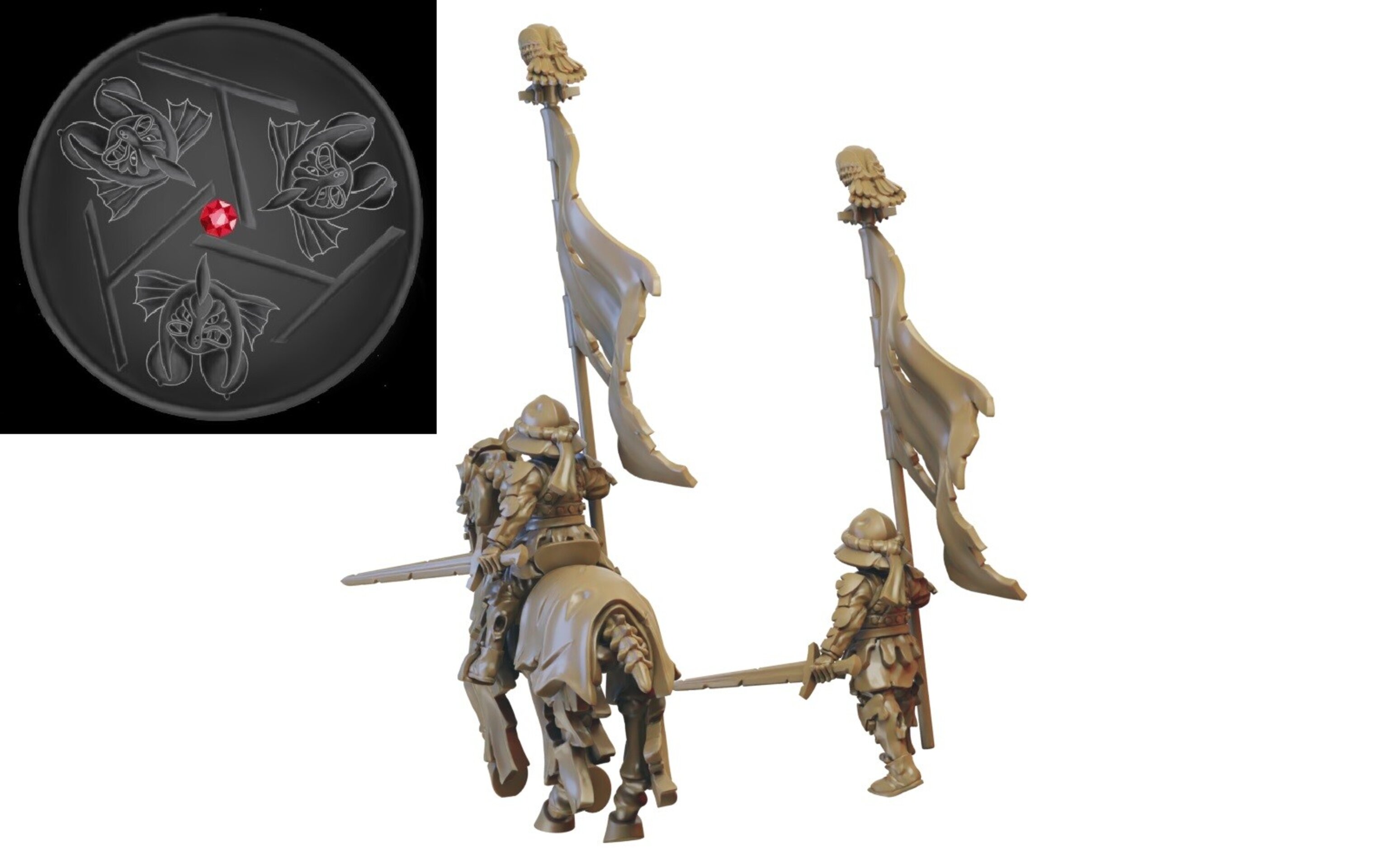 Battle Standard Bearer (ilhadiel) vampire counts - resin miniatures - 28 mm - 2