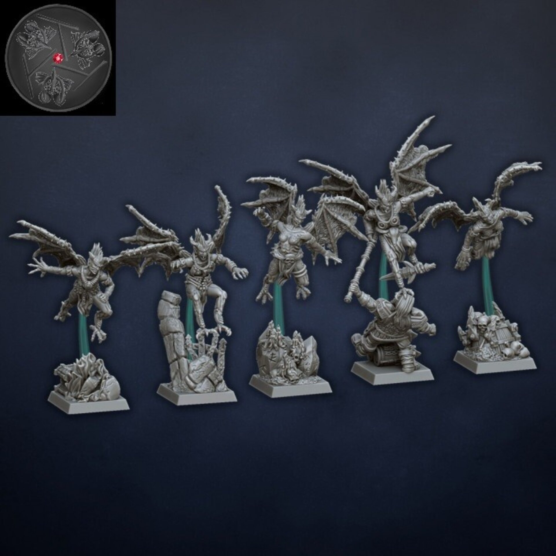 Harpies (dragons lake) beastmen - wargames - resin miniatures - 28 mm - 2