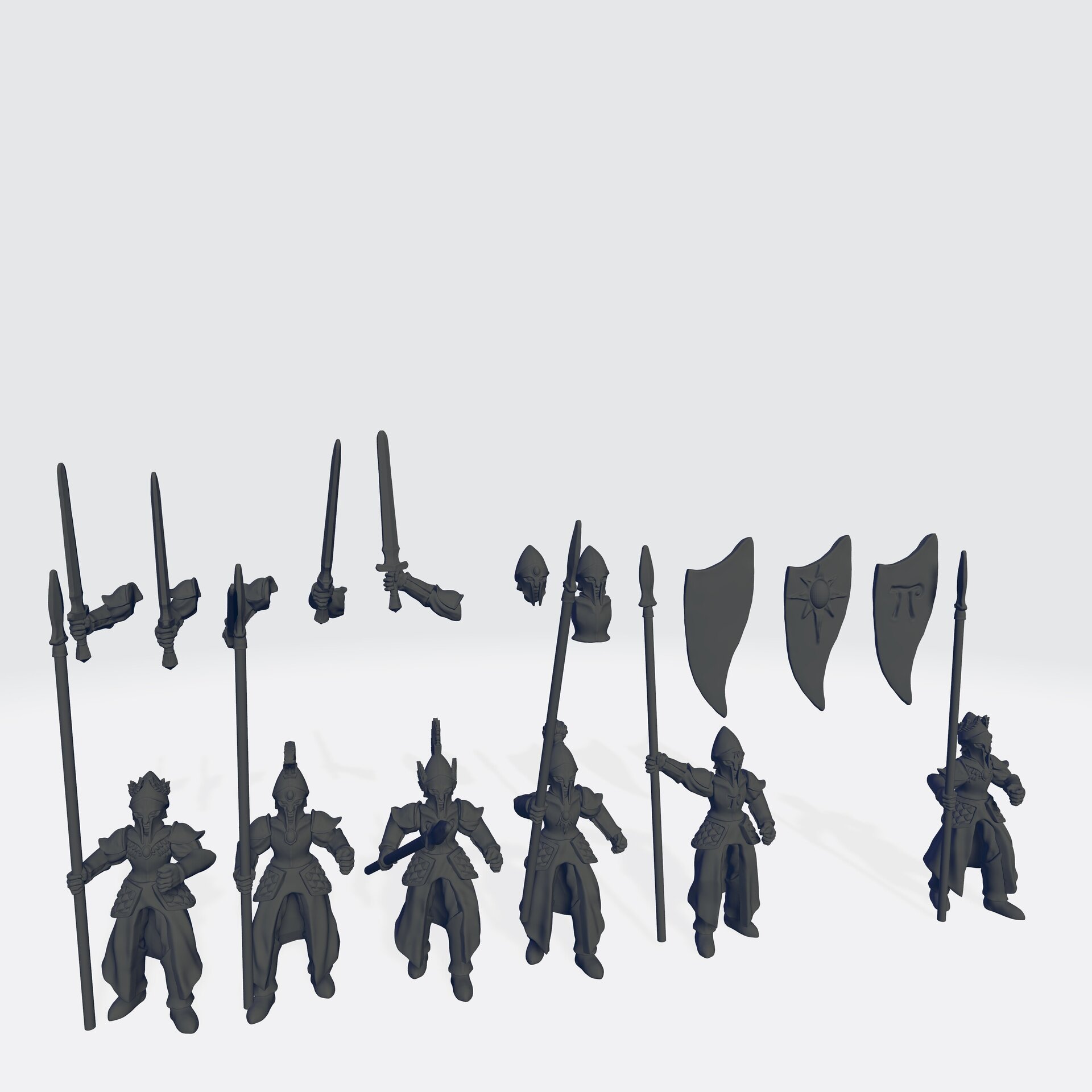 Spearmen (ilhadiel) high elves - wargames - resin miniatures - 28 mm - 2