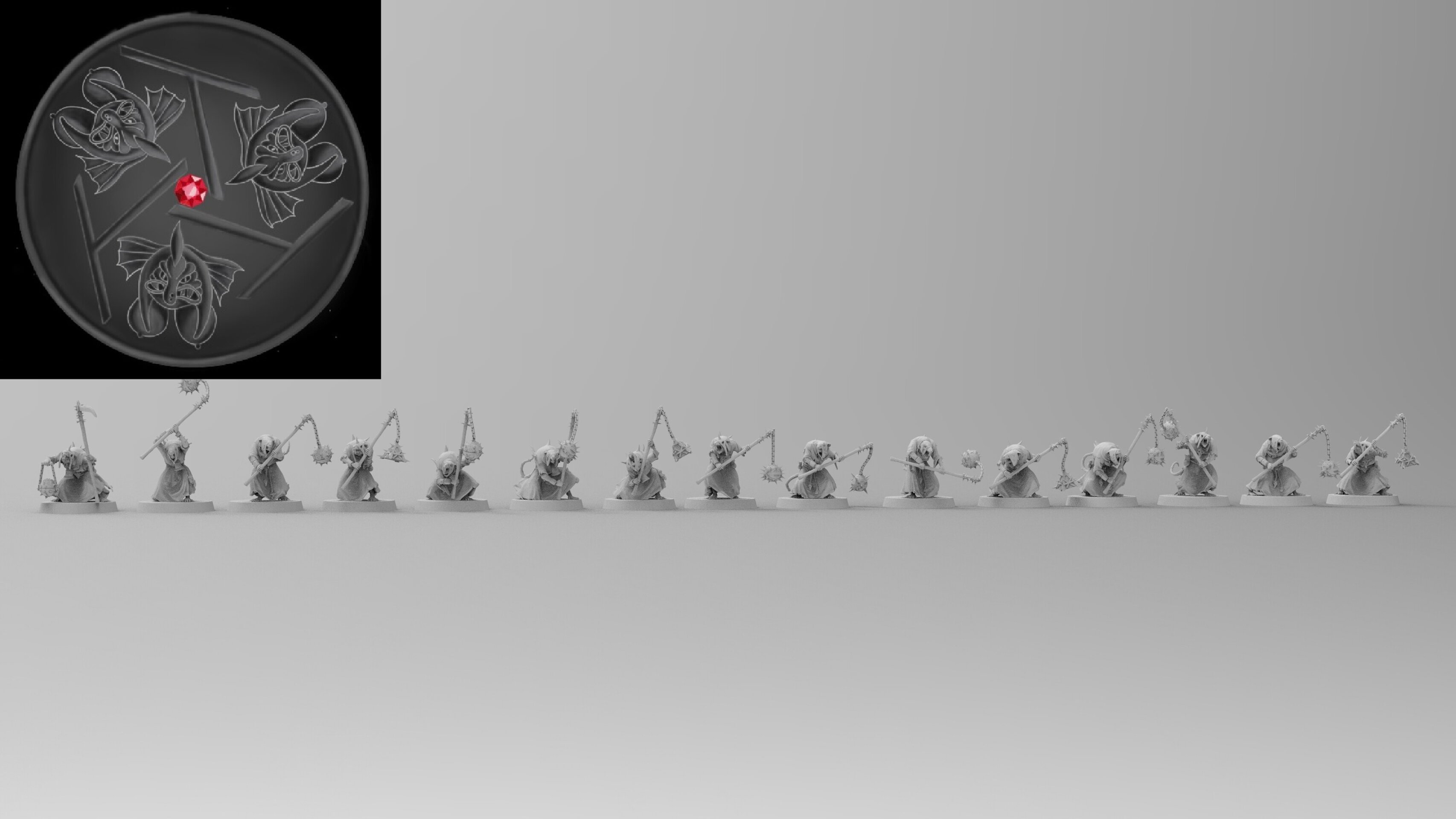 Plague Censer Bearers (emang) skavens - wargames - resin miniatures - 28 mm - 3