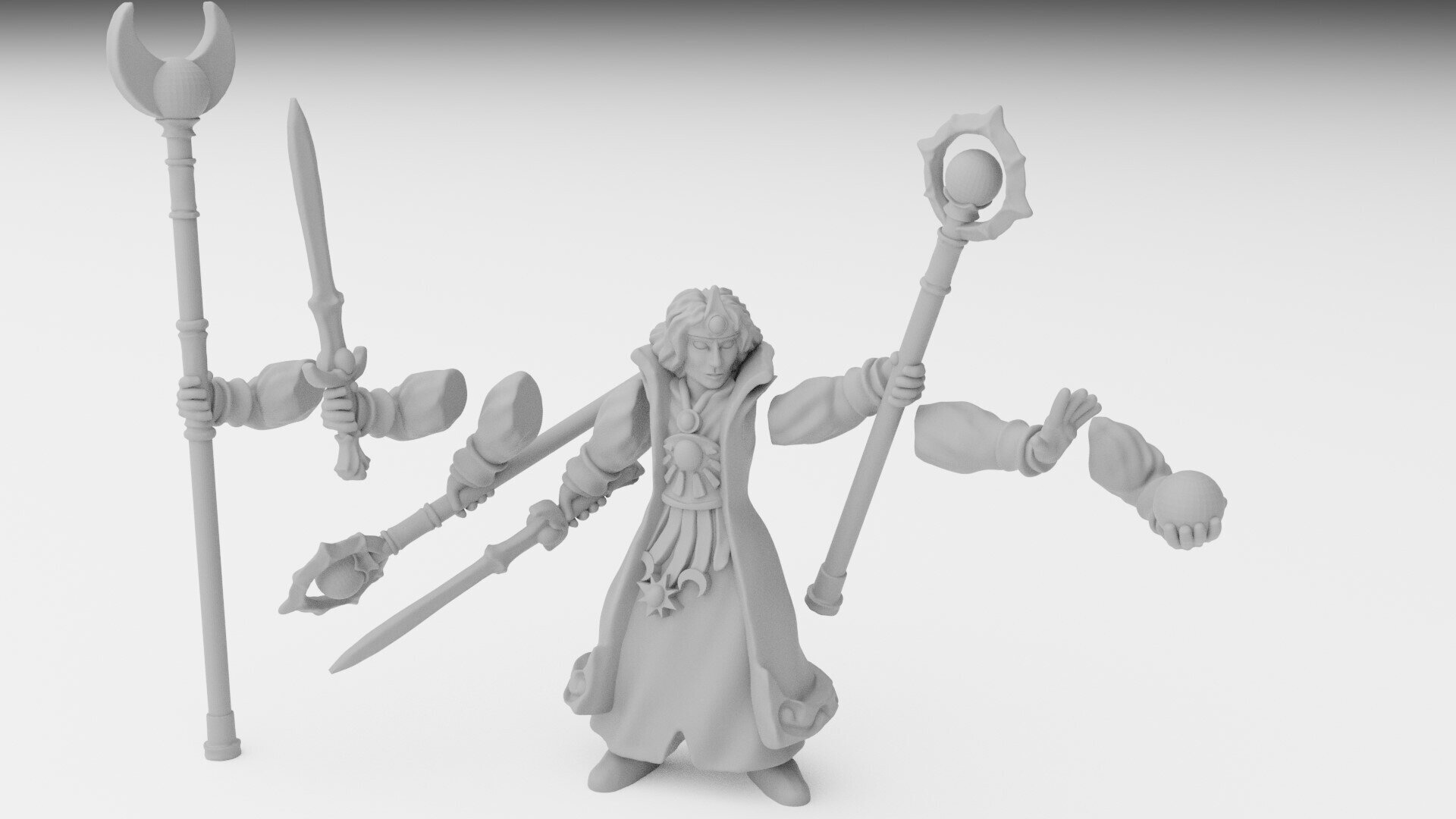 Mage on foot (ilhadiel) high elves - wargames - resin miniatures - 28 mm - 5