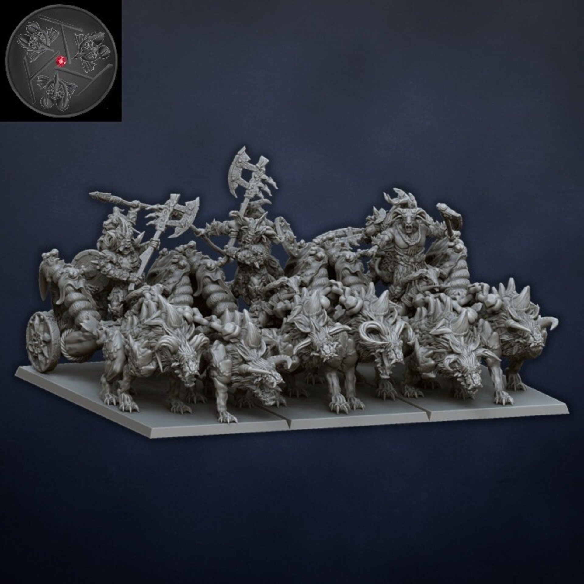 Tuskgors Chariot (dragons lake) beastmen - wargames - resin miniatures - 28 mm - 5