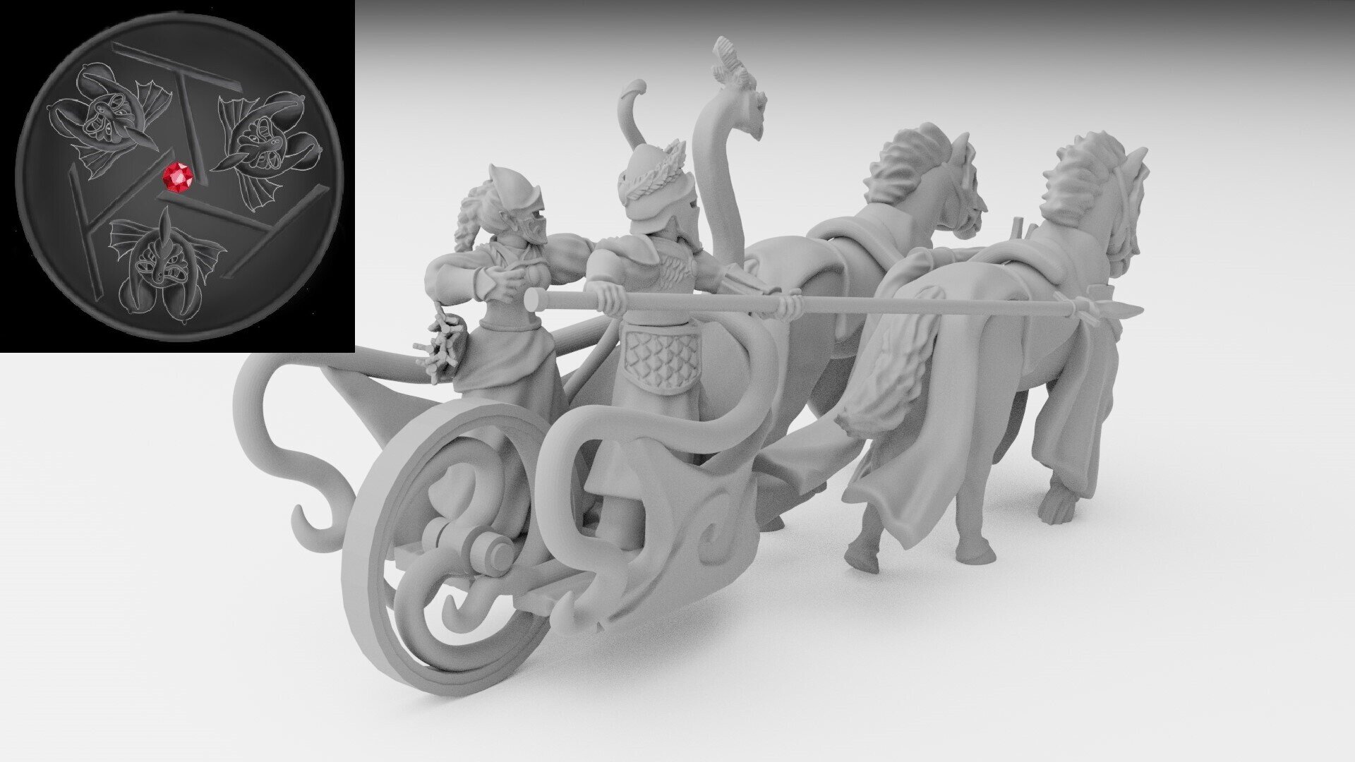 Horse Chariots (ilhadiel) high elves - wargames - resin miniatures - 28 mm - 3