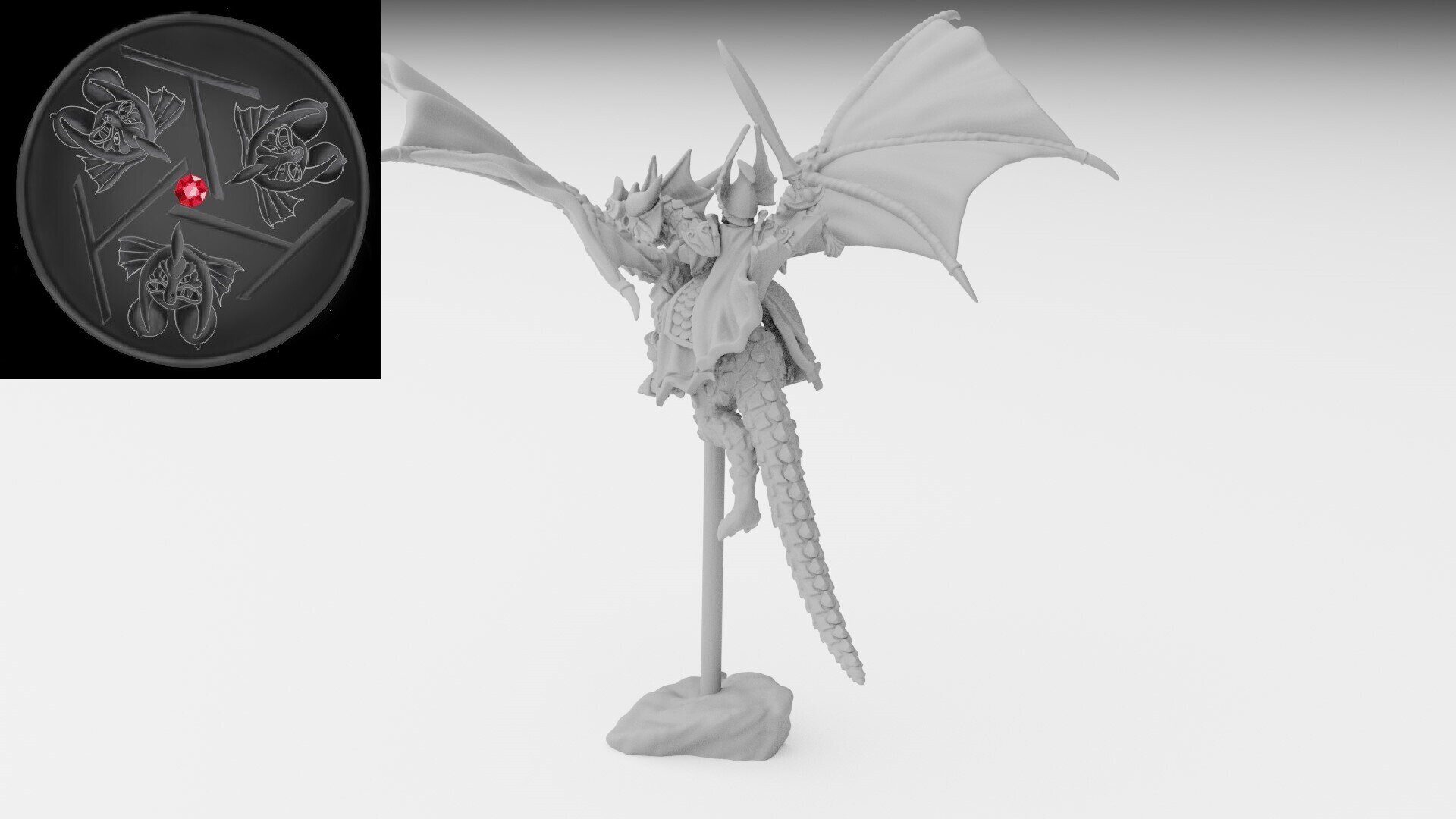 Hero on dragon (ilhadiel) high elves - wargames - resin miniatures - 28 mm - 3