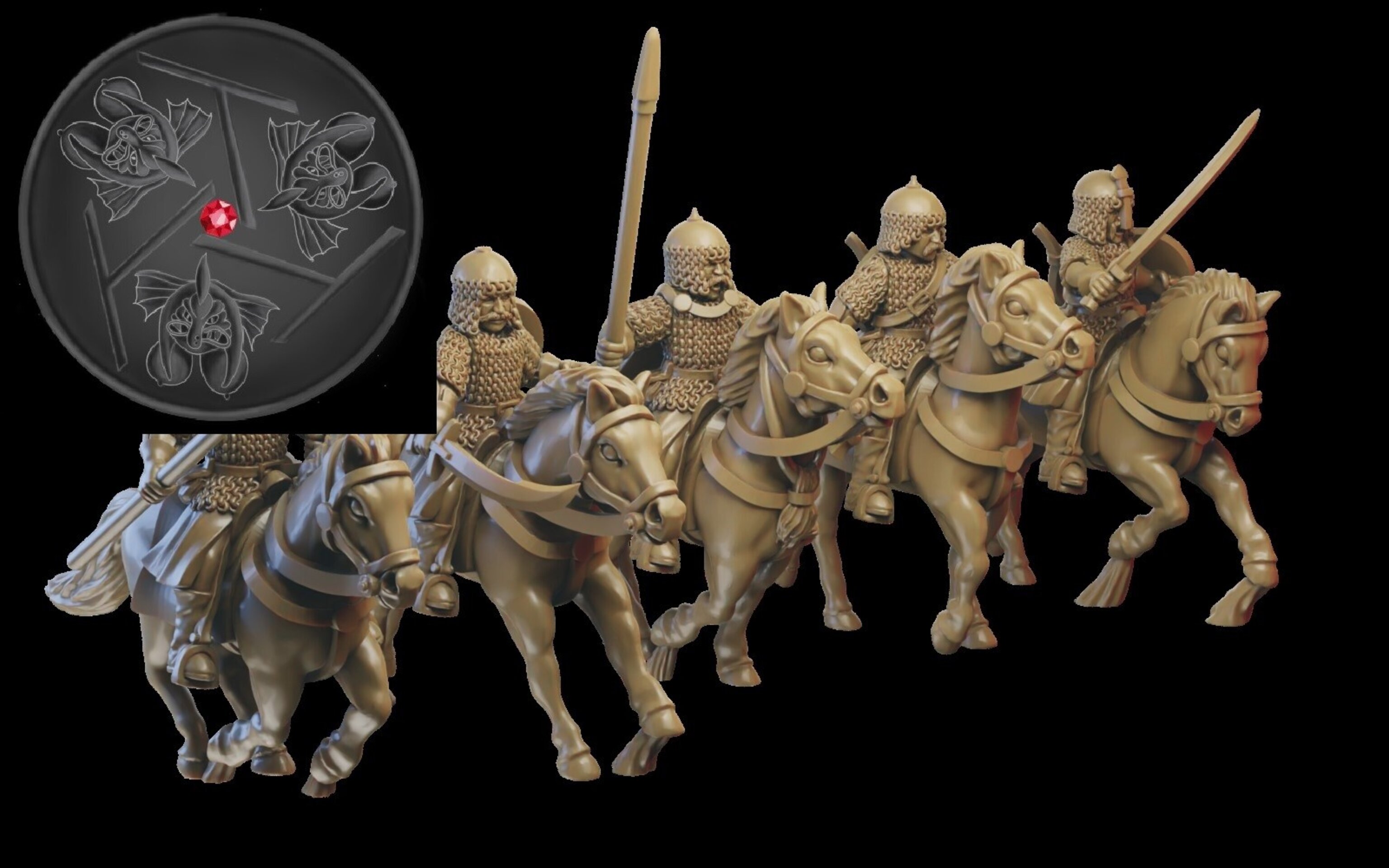 Druzhinas (ilhadiel) kislev - wargames - resin miniatures - 28 mm - 1