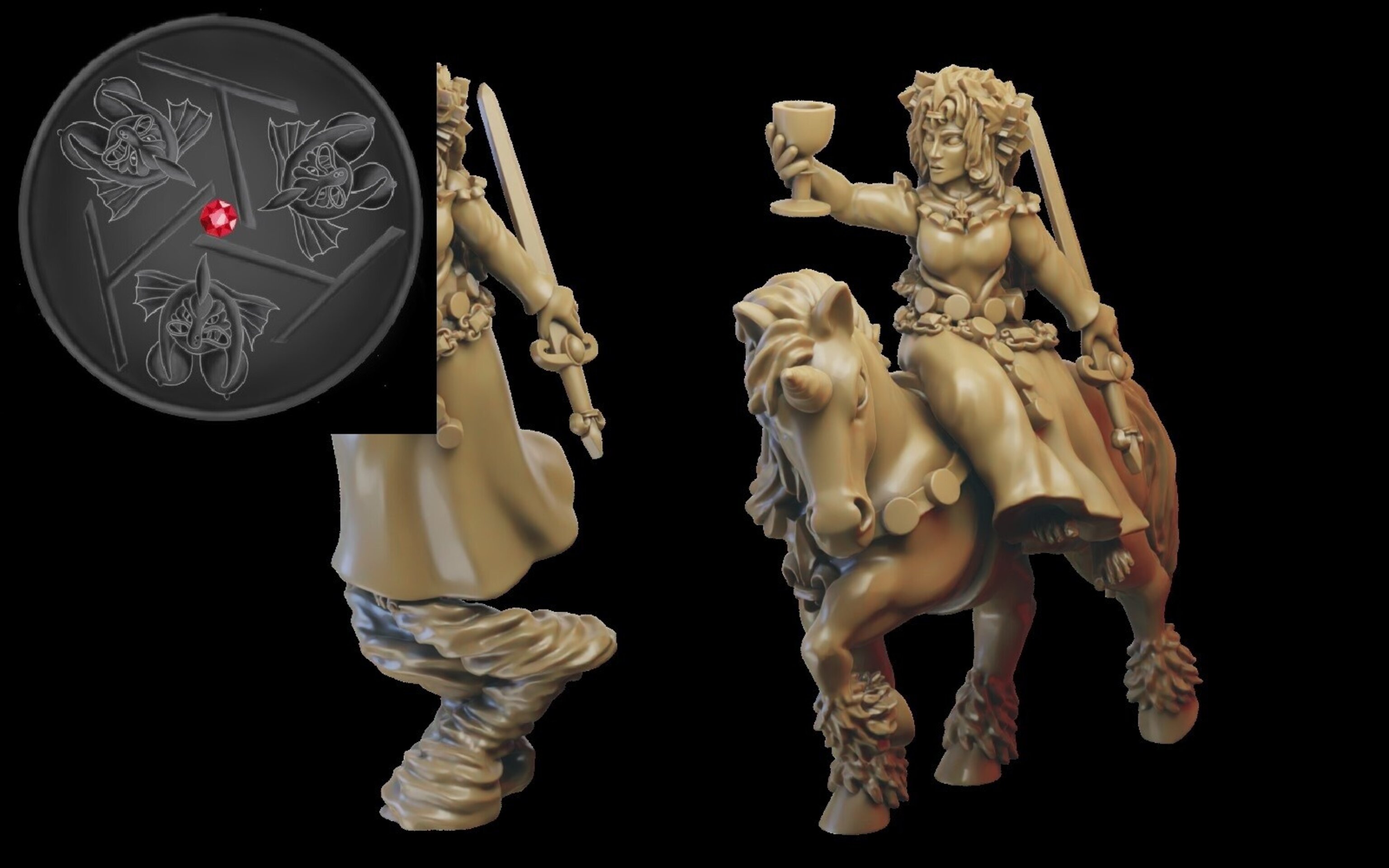 Prophetess Character (ilhadiel) bretonnia - wargames - resin miniatures - 28 mm - 1