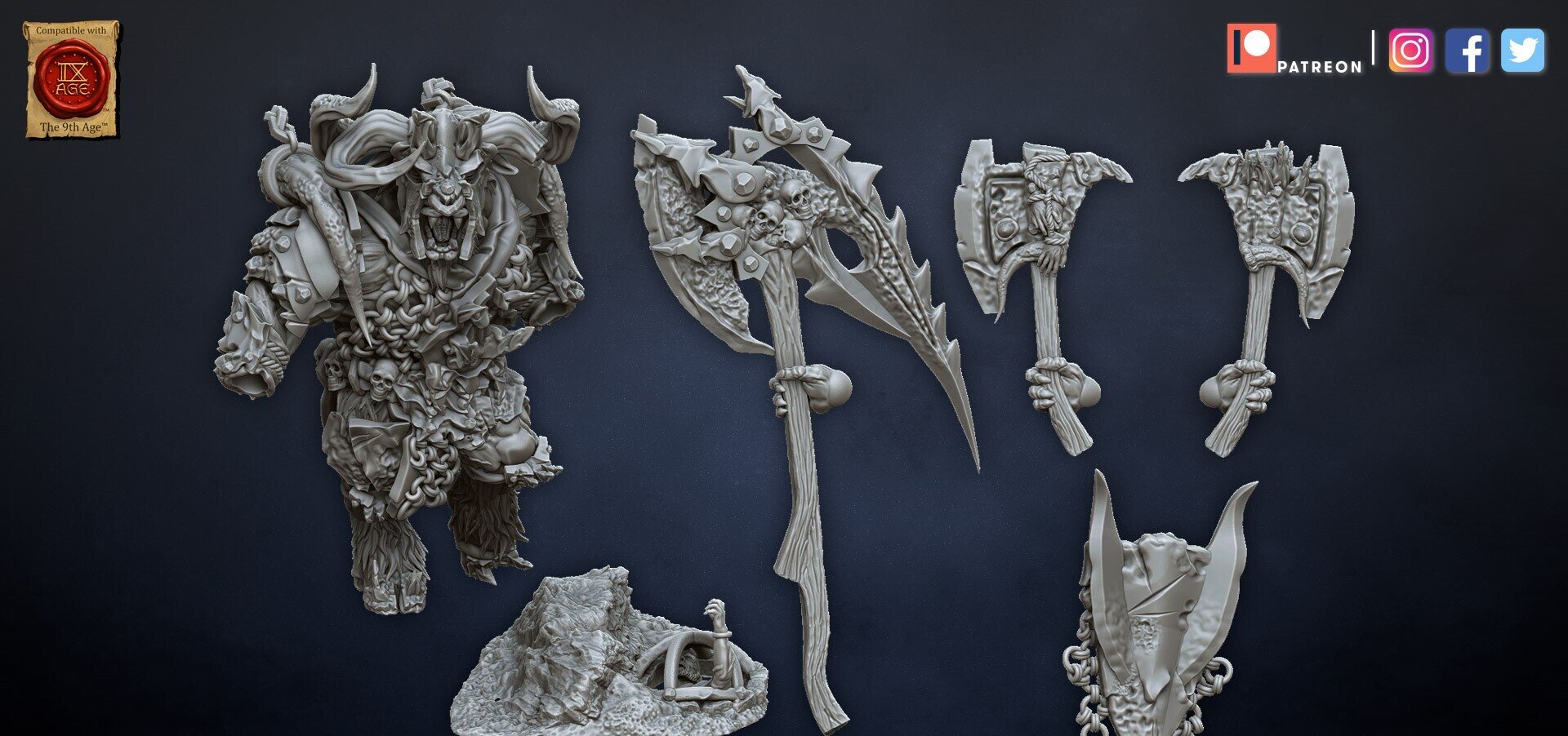 Doombull (dragons lake) beastmen - wargames - resin miniatures - 28 mm - 7