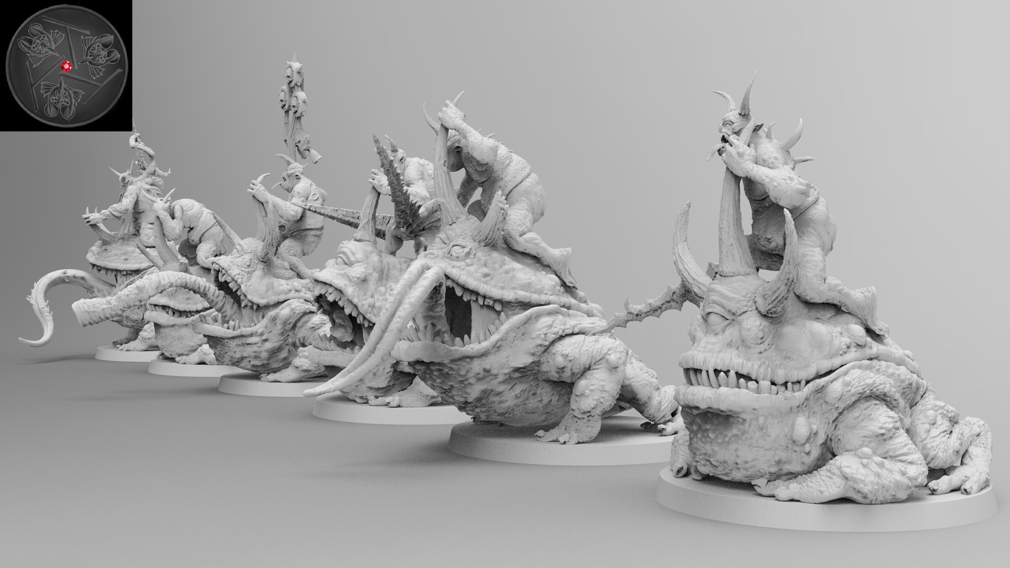 Plague Toads (emang) chaos daemons - wargames - resin miniatures - 28 mm - 5