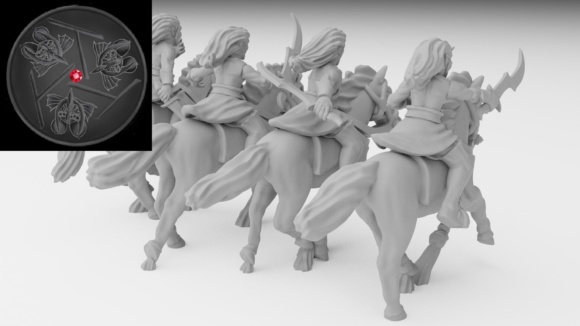 Doomfire Warlocks (ilhadiel) dark elves - wargames - resin miniatures - 28 mm - 2