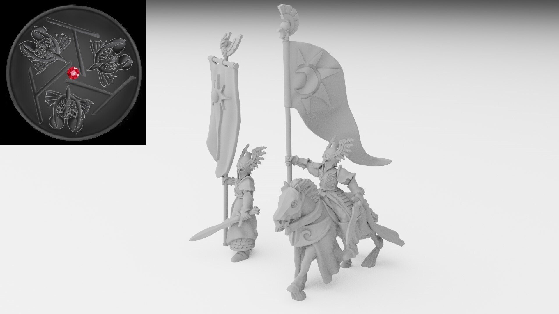Battle Standard Bearer (ilhadiel) high elves - resin miniatures - 28 mm - 2