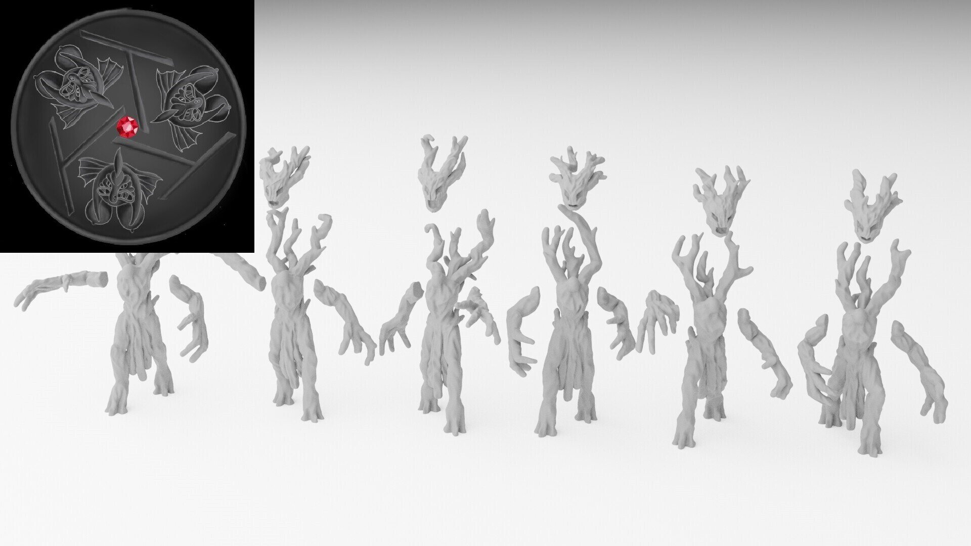 Dryads (ilhadiel) wood elves - wargames - resin miniatures - 28 mm - 2