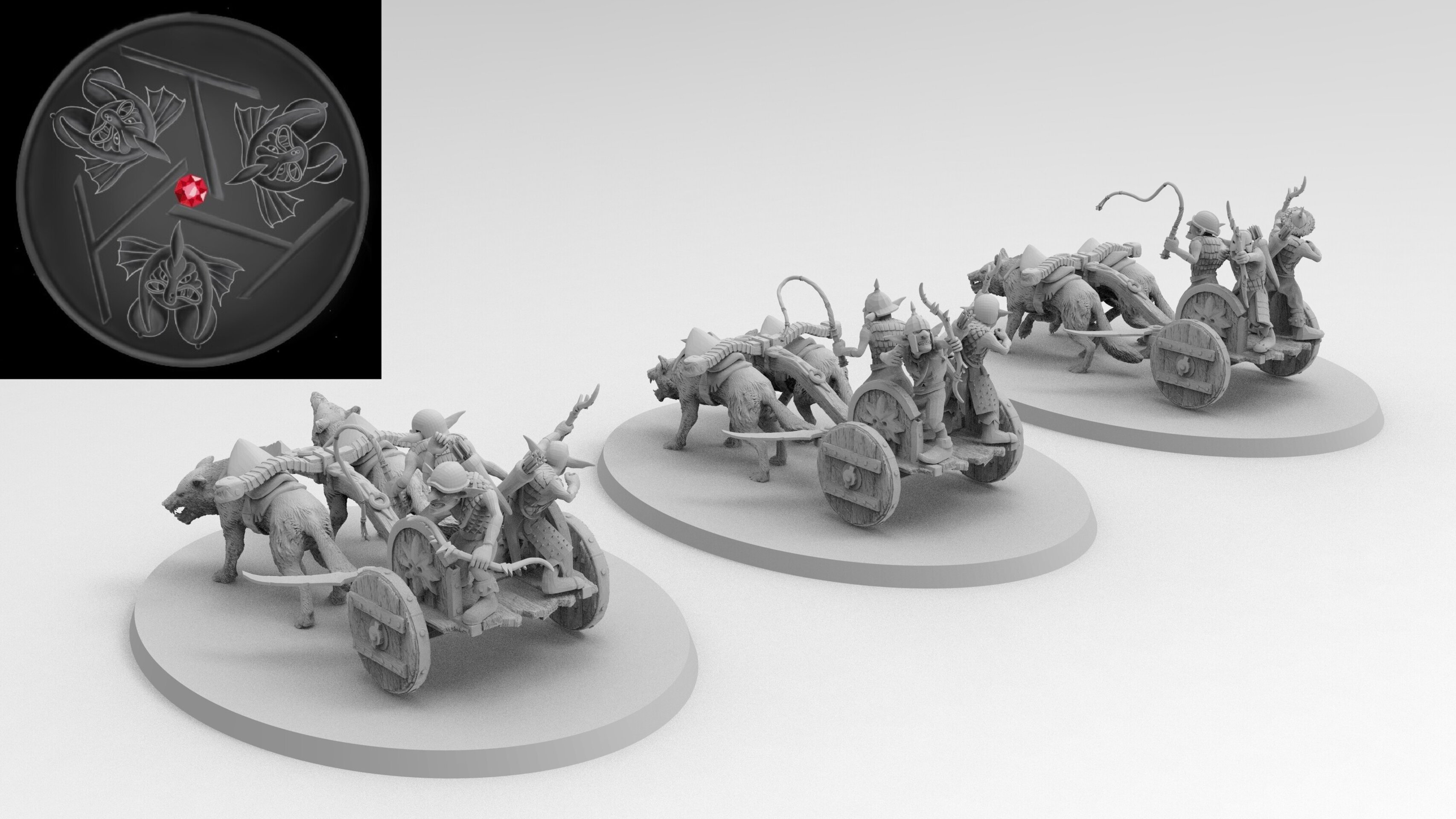 Goblin Wolf Chariot (emang) orcs & goblins - wargames - resin miniatures - 28 mm - 4