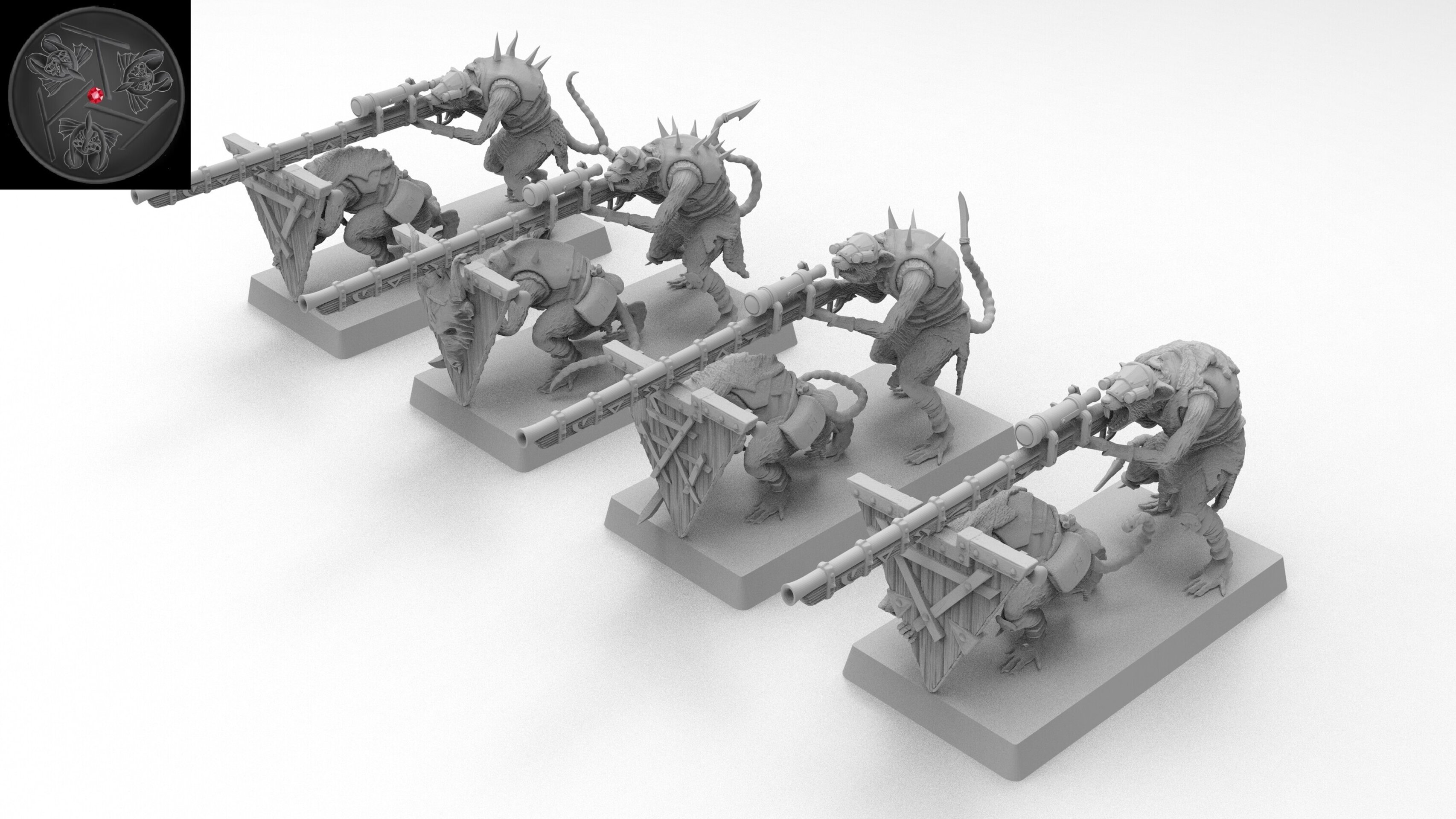 Warplock Jezzails (emang) skavens - wargames - resin miniatures - 28 mm - 4