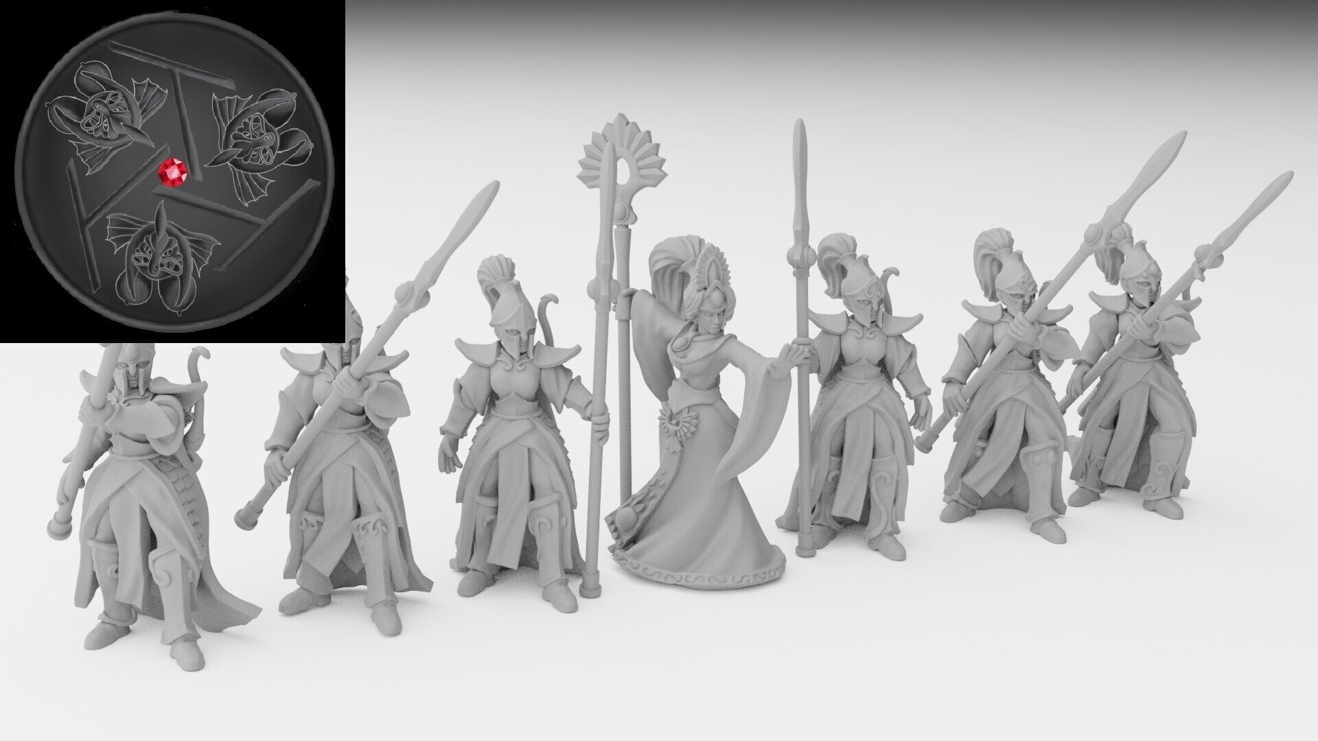 Handmaidens Of The Queen  (ilhadiel) high elves - resin miniatures - 28 mm - 5