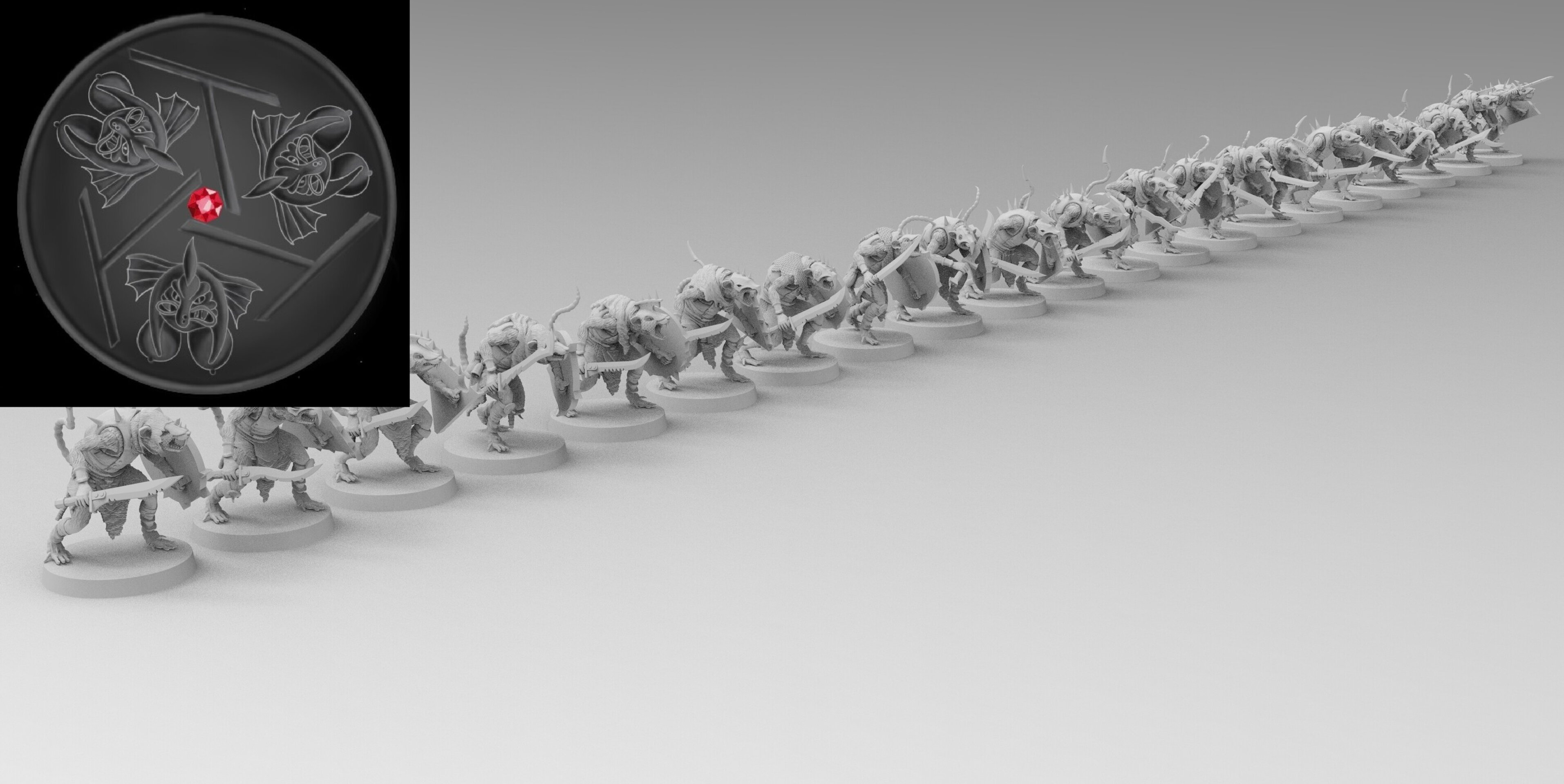 Clanrats (emang) skavens - wargames - resin miniatures - 28 mm - 5