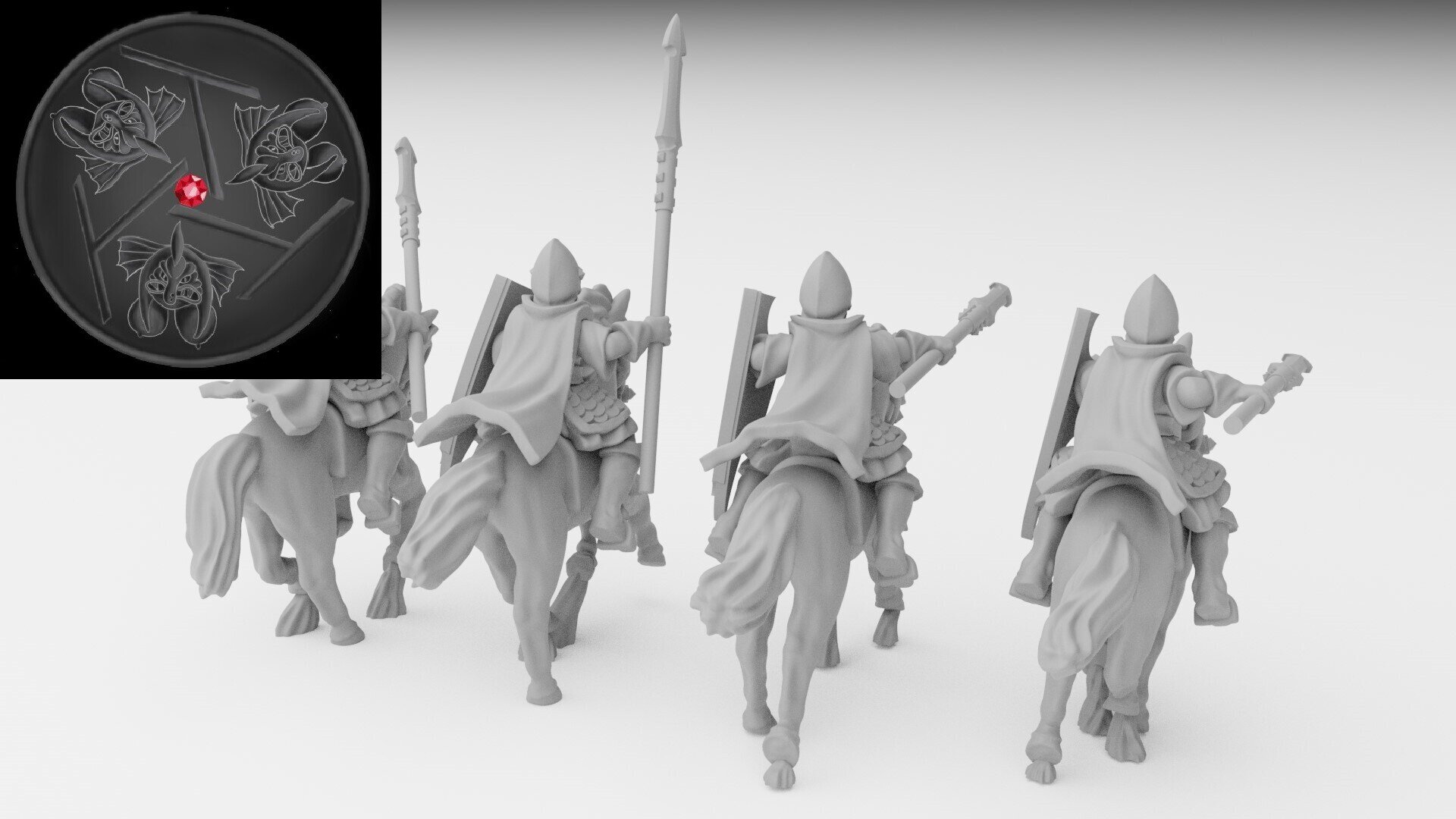 Dark Riders (ilhadiel) dark elves - wargames - resin miniatures - 28 mm - 2