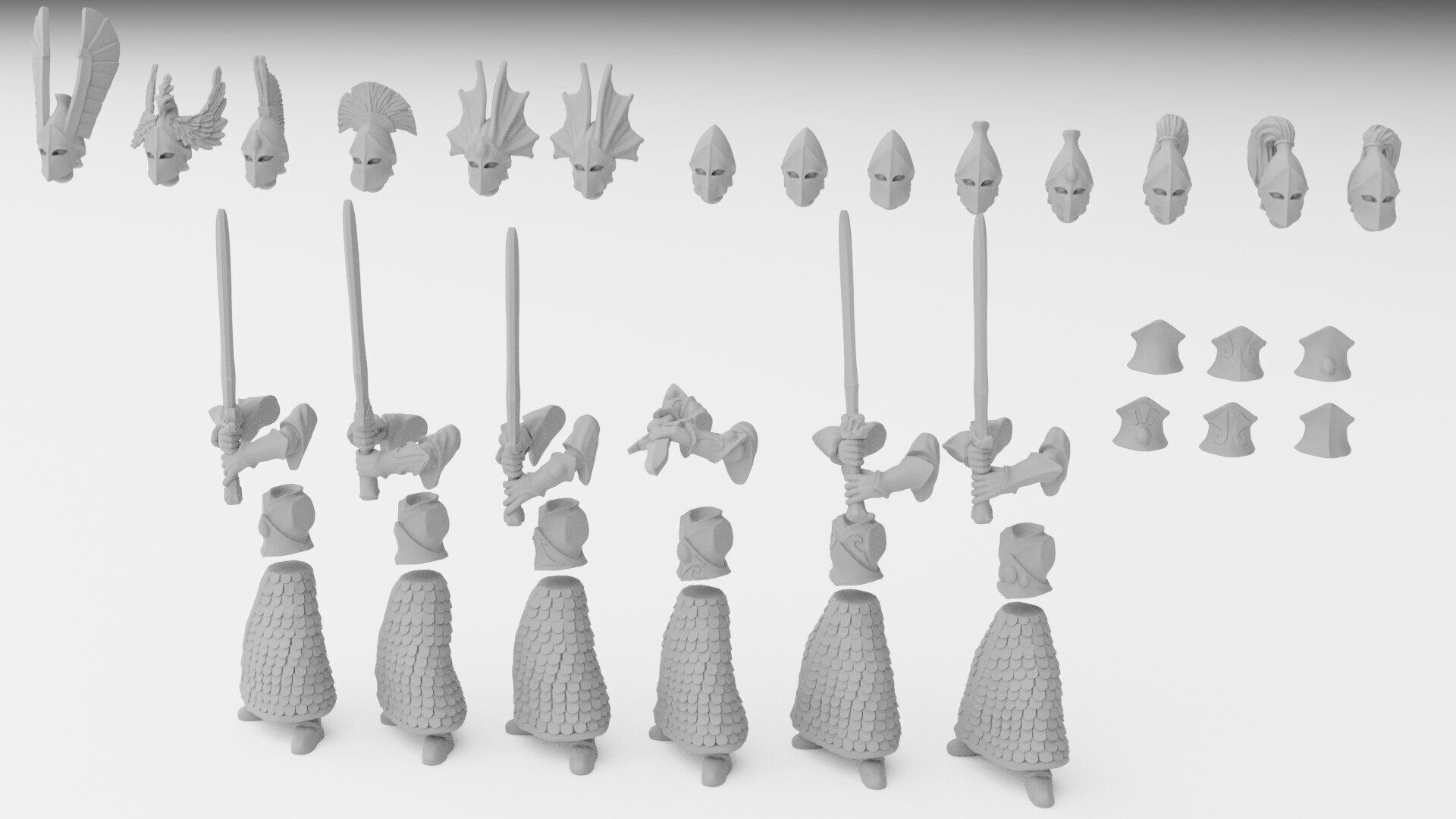 Swordmasters (ilhadiel) high elves - wargames - resin miniatures - 28 mm - 4