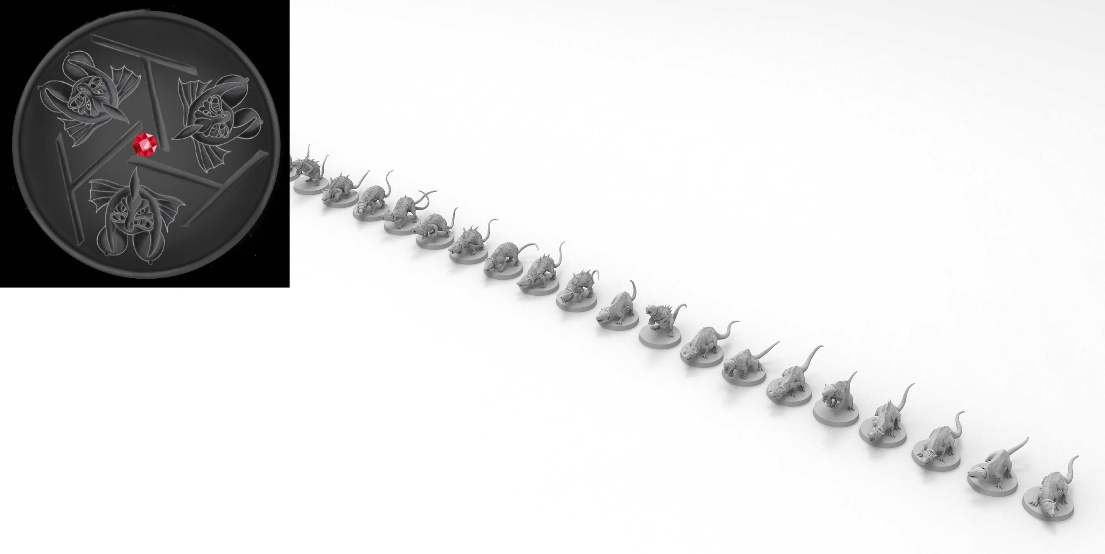 Giant Rats (emang) skavens - wargames - resin miniatures - 28 mm - 3