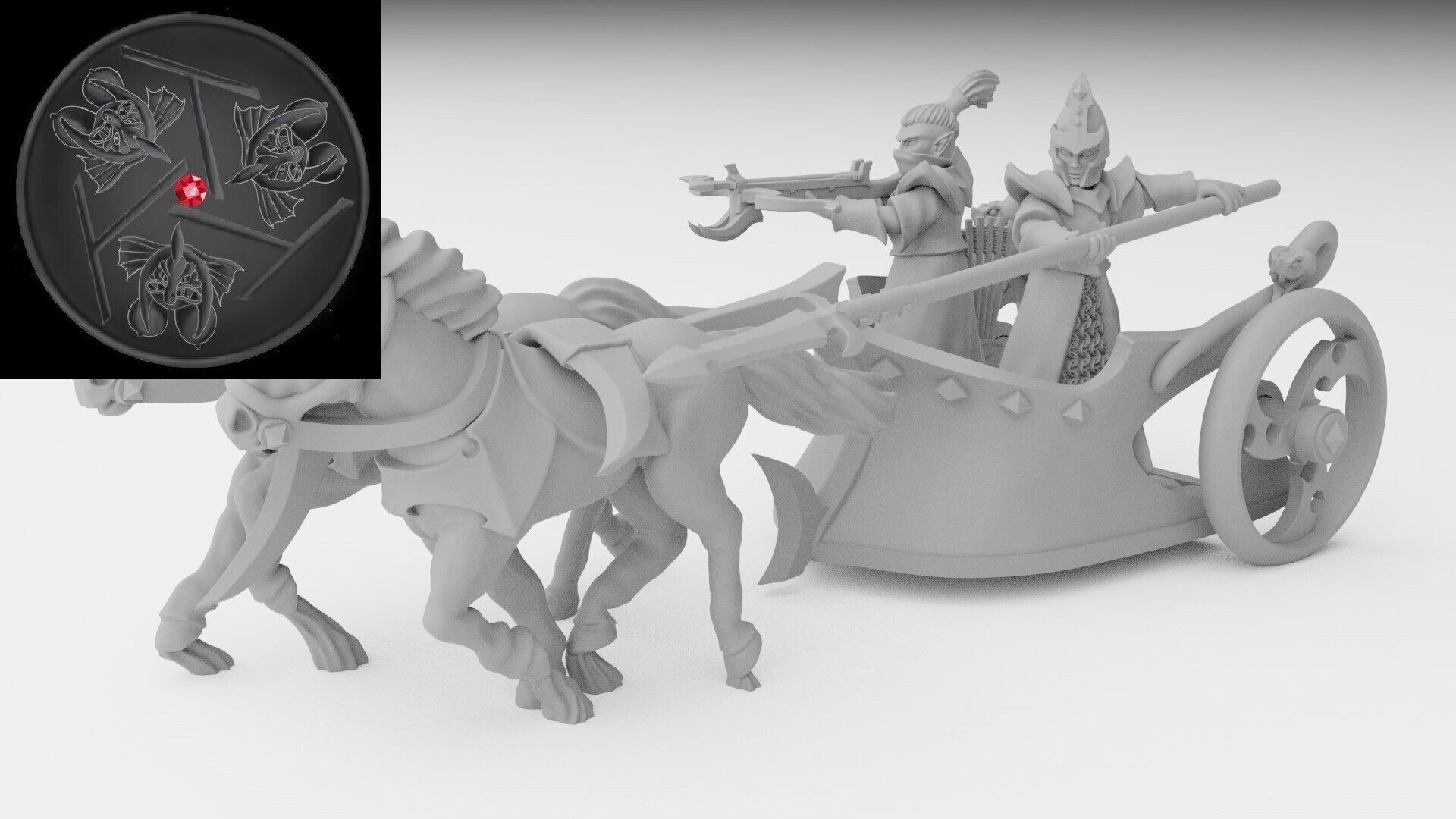 Cold One Chariots / Scourgerunner Chariots (ilhadiel) dark elves - resin - 28 mm - 3