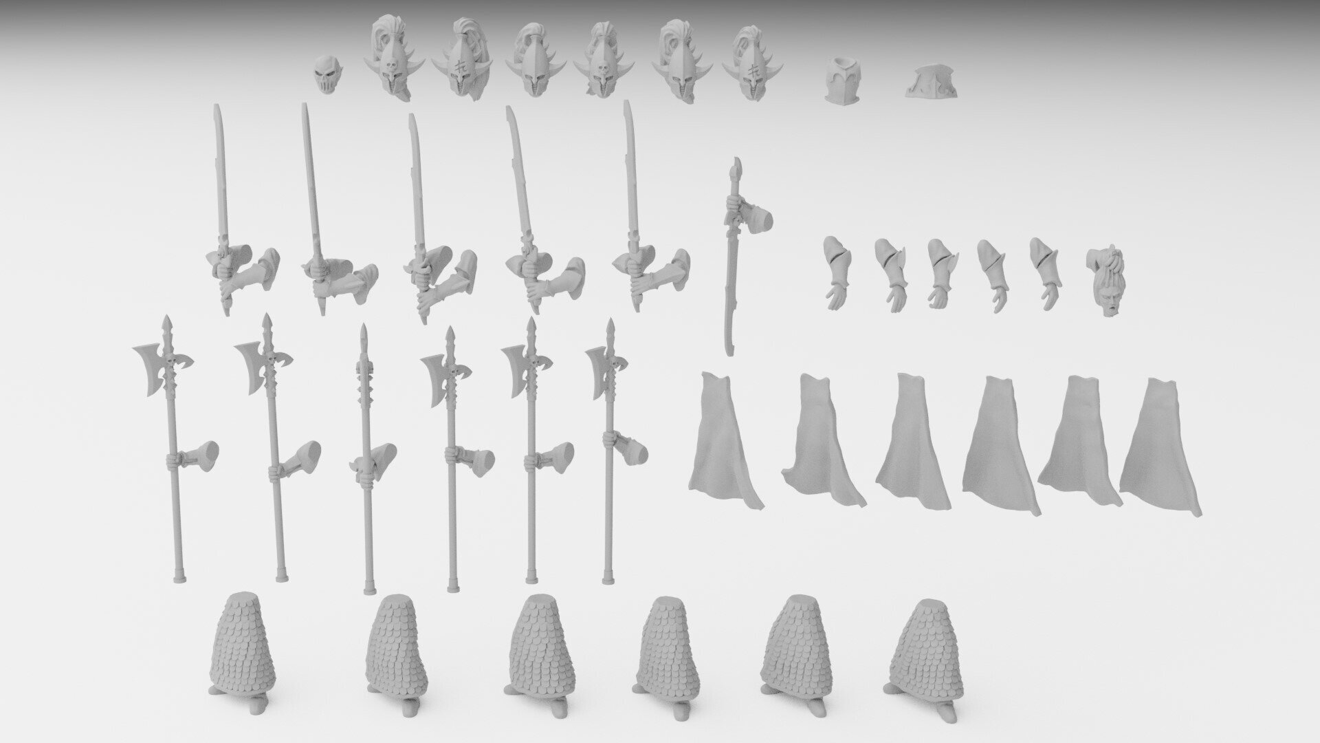 Executioners (ilhadiel) dark elves - wargames - resin miniatures - 28 mm - 4